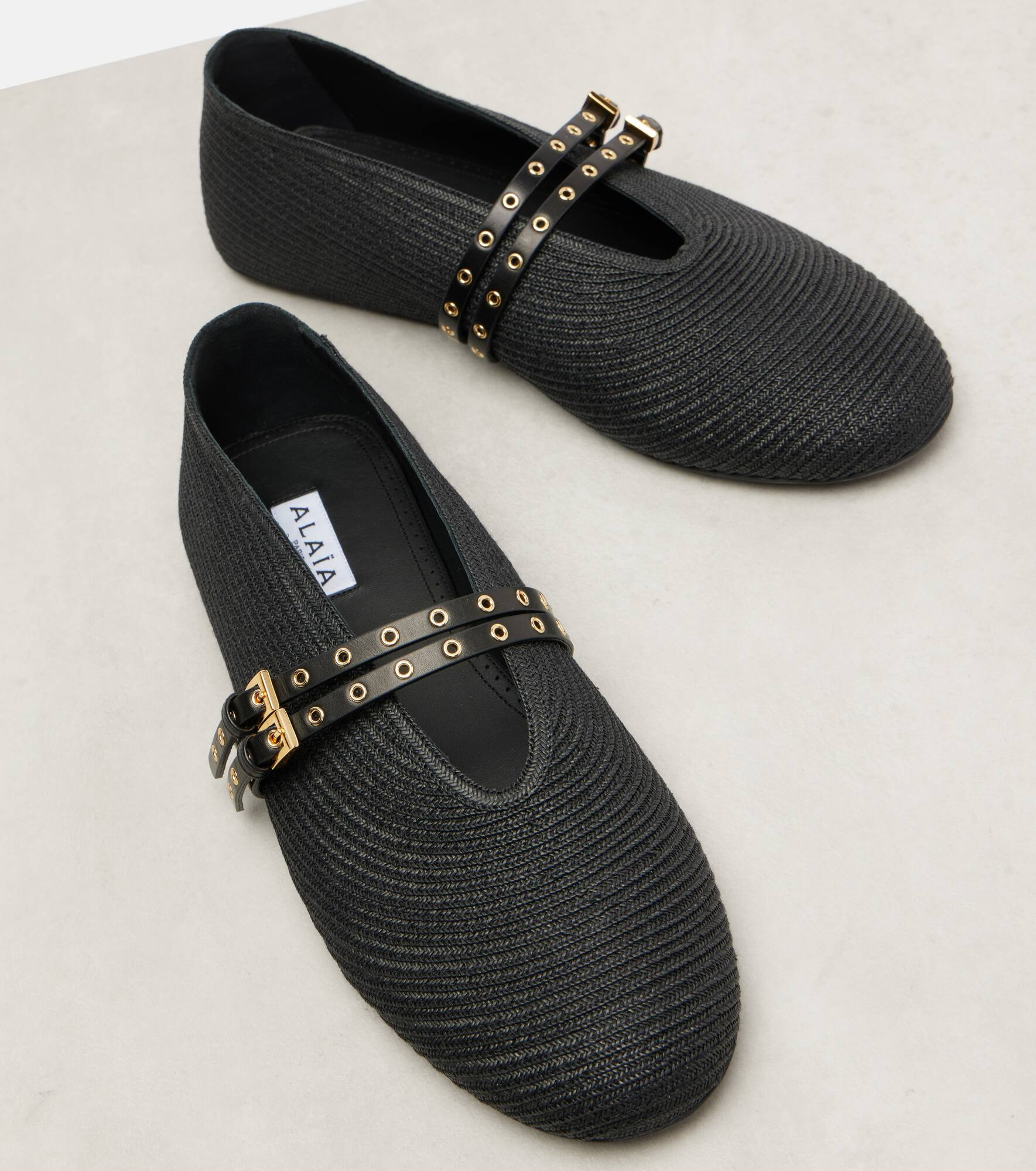Leather-trimmed ballet flats - 5