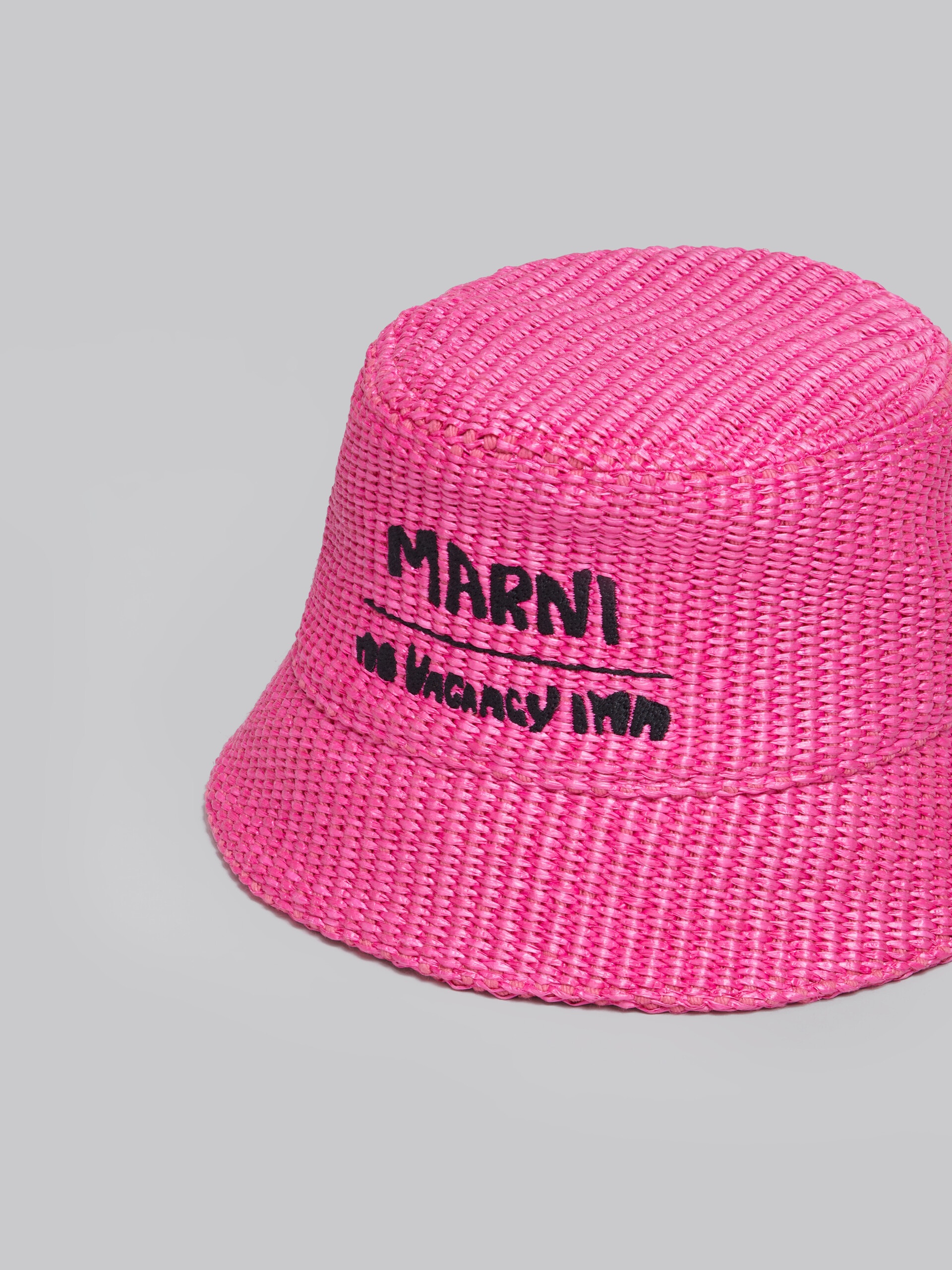 MARNI X NO VACANCY INN - FUCHSIA HAT IN RAFFIA FABRIC - 4