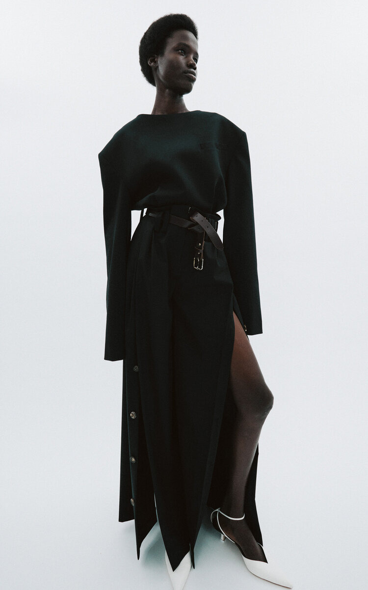 Full Split Wide Leg Pants black - 2