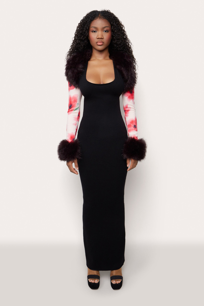 GUIZIO PRINTED FAUX FUR BOLERO outlook