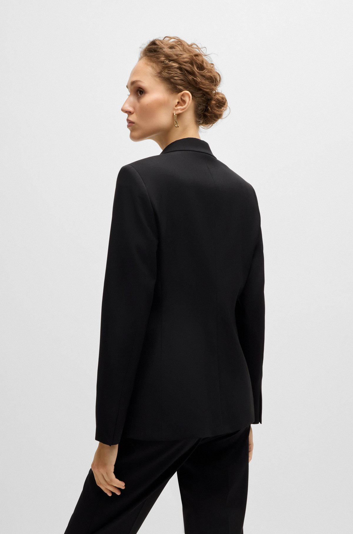 REGULAR-FIT JACKET IN VIRGIN WOOL WITH SLIT CUFFS - 4