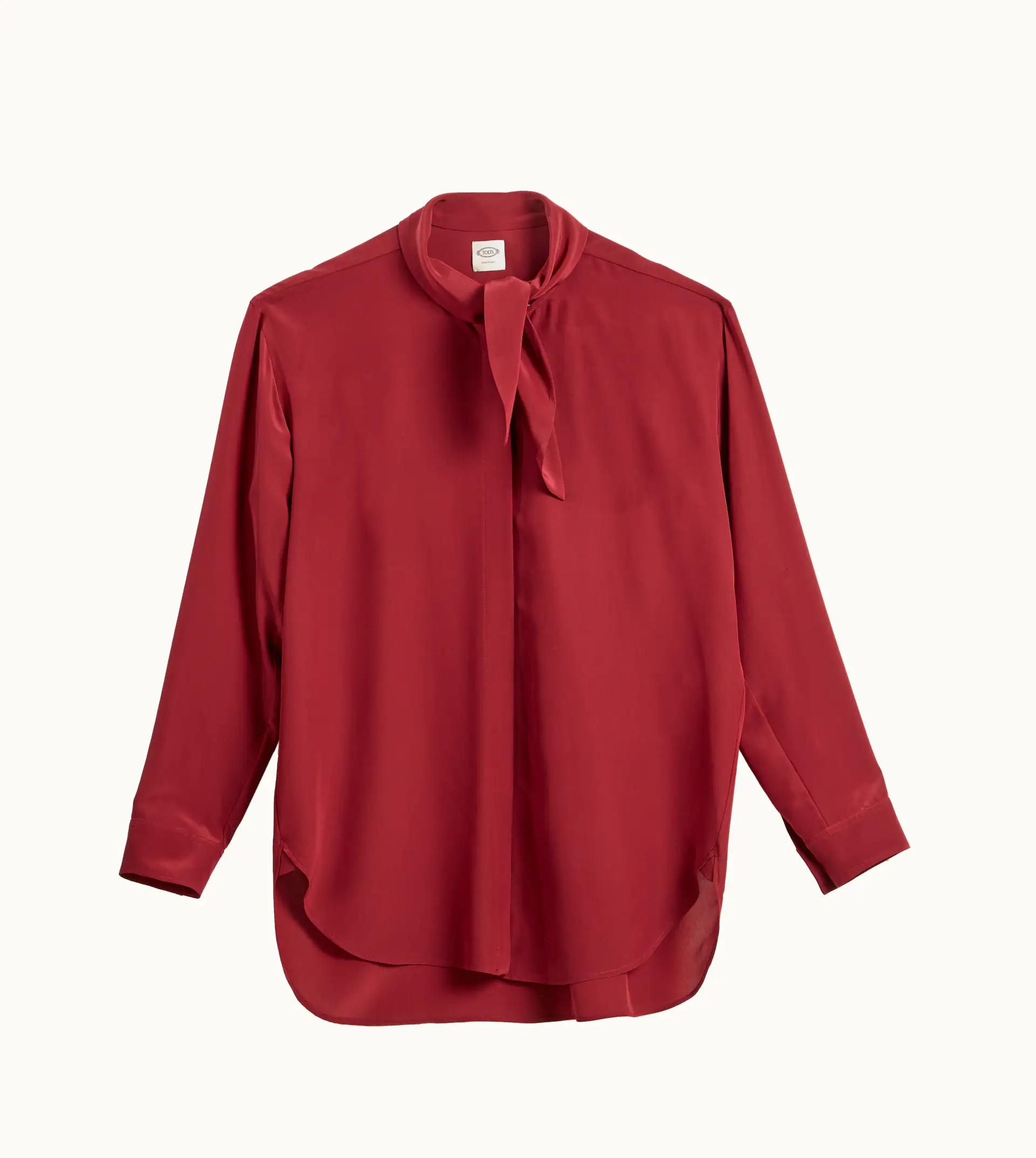 BLOUSE IN SILK - RED - 1