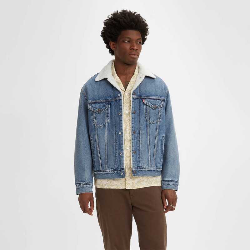 VINTAGE RELAXED FIT SHERPA TRUCKER JACKET - 1