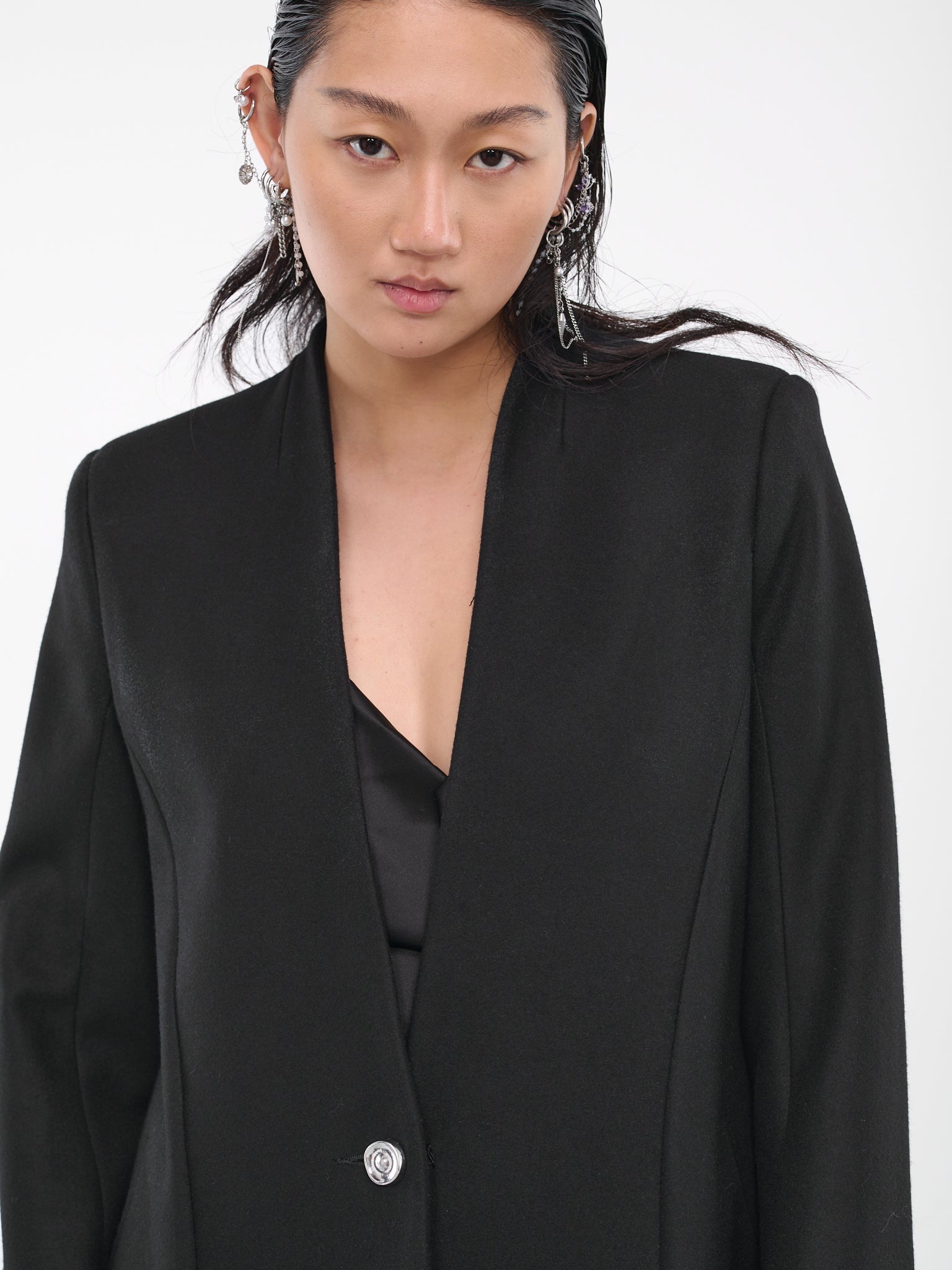 Paneled Wool Coat - 4