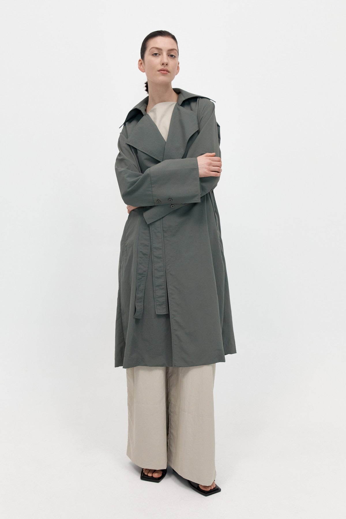 Summer Trench Coat - Thyme - 3