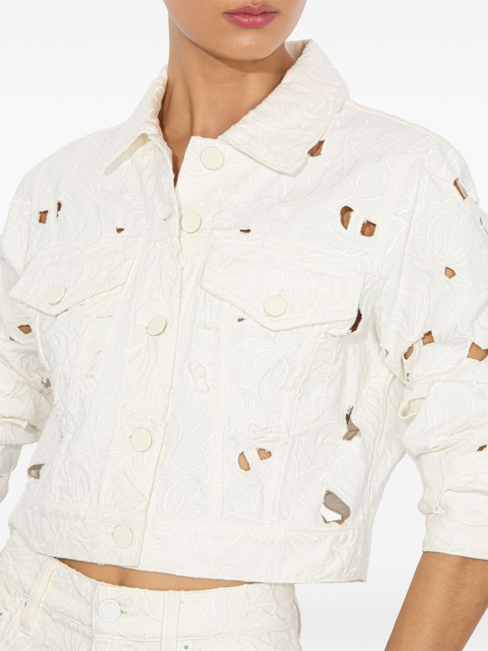 Chloe embroidered denim jacket - 6