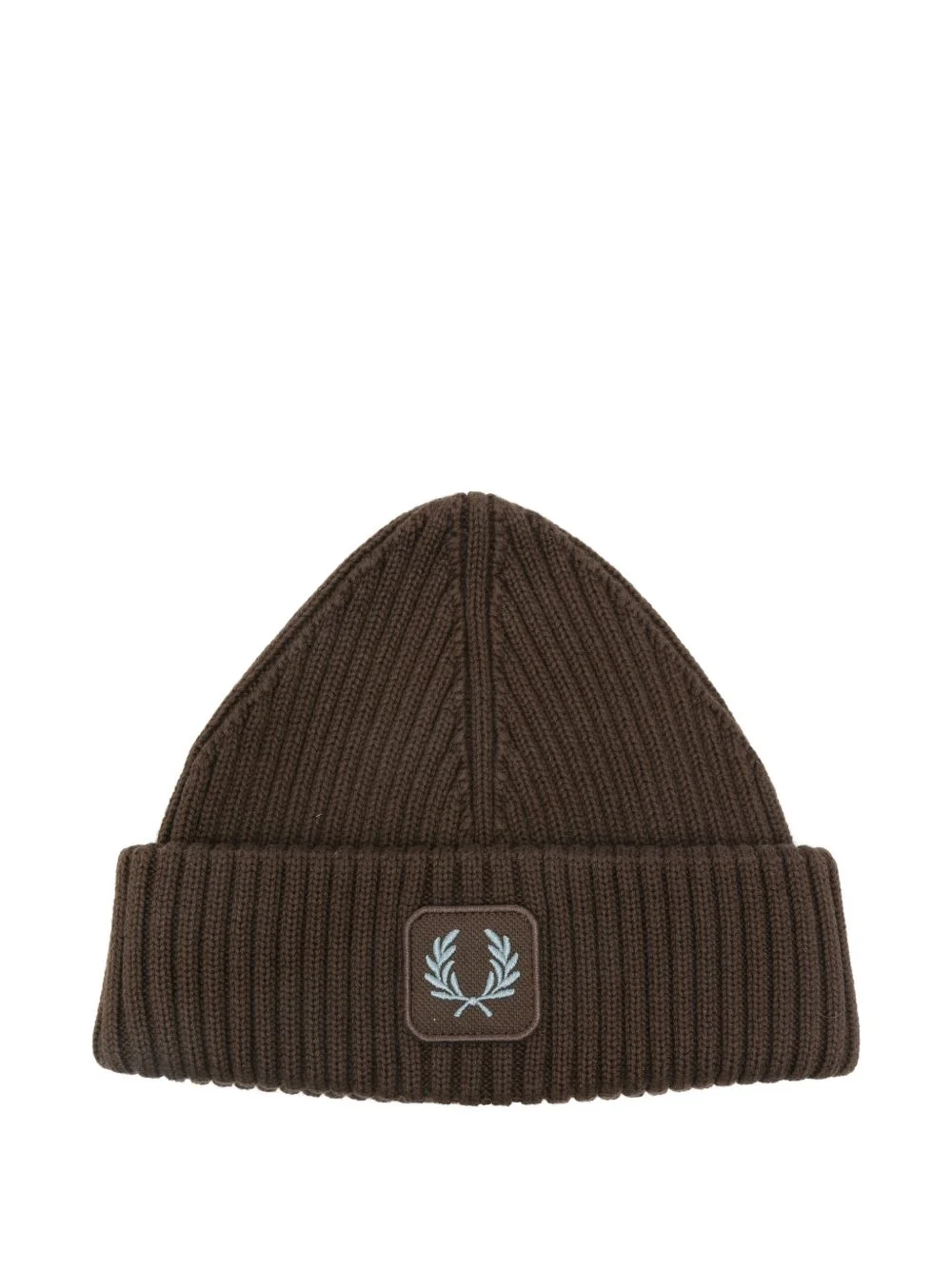 ribbed logo-patch beanie hat - 1