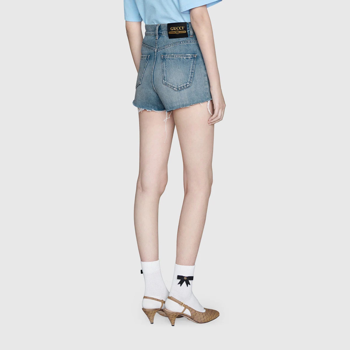 Gucci Les Pommes denim shorts - 5