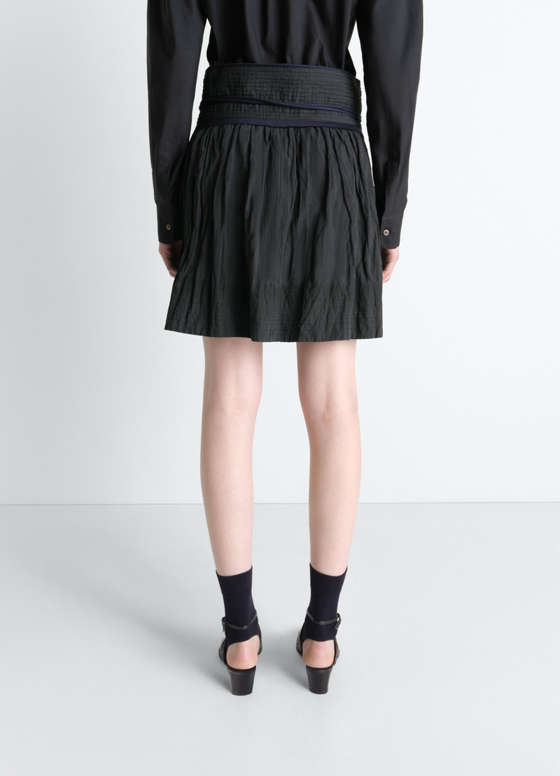CRINKLED WRAP SKIRT IN CRINKLED COTTON METAL 6