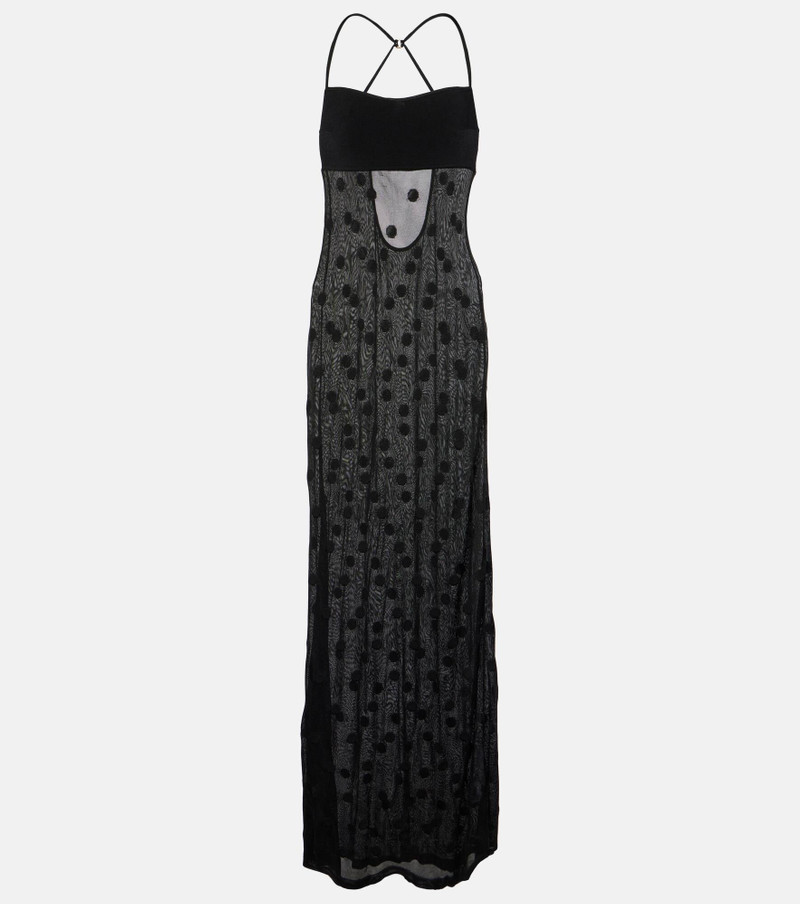 La Robe Maille Puntini polka-dot mesh gown - 1