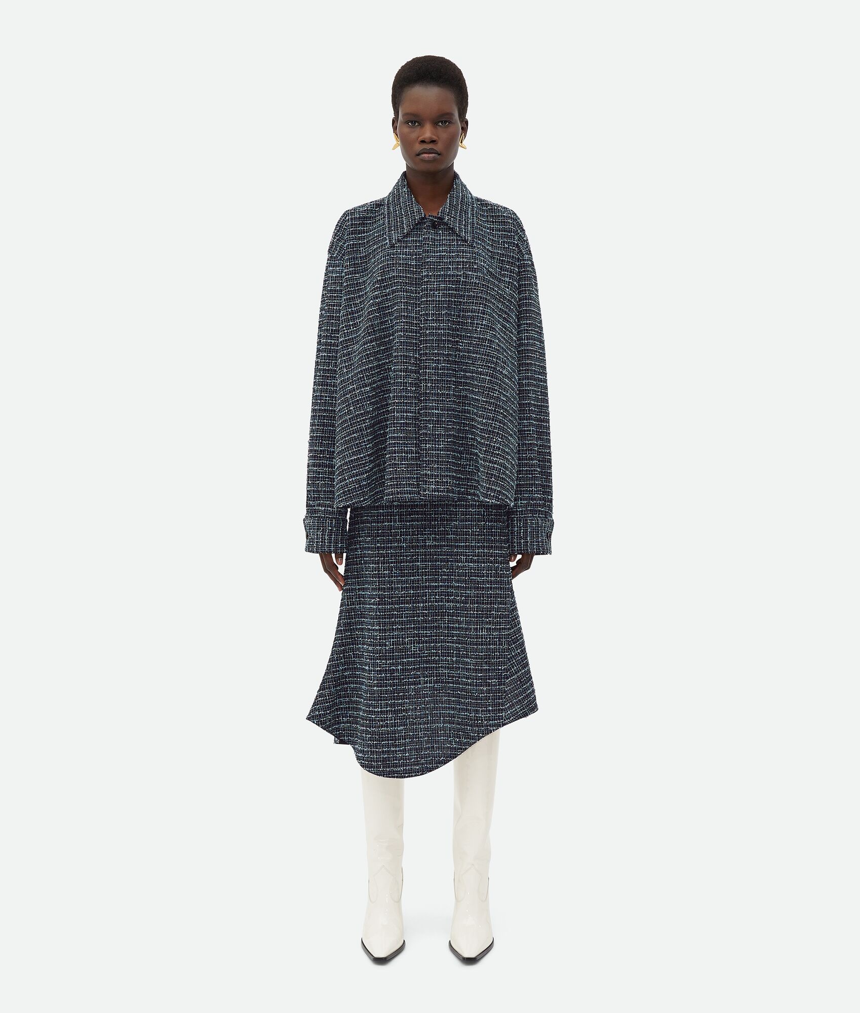 Structured Tweed Shirt Jacket - 4