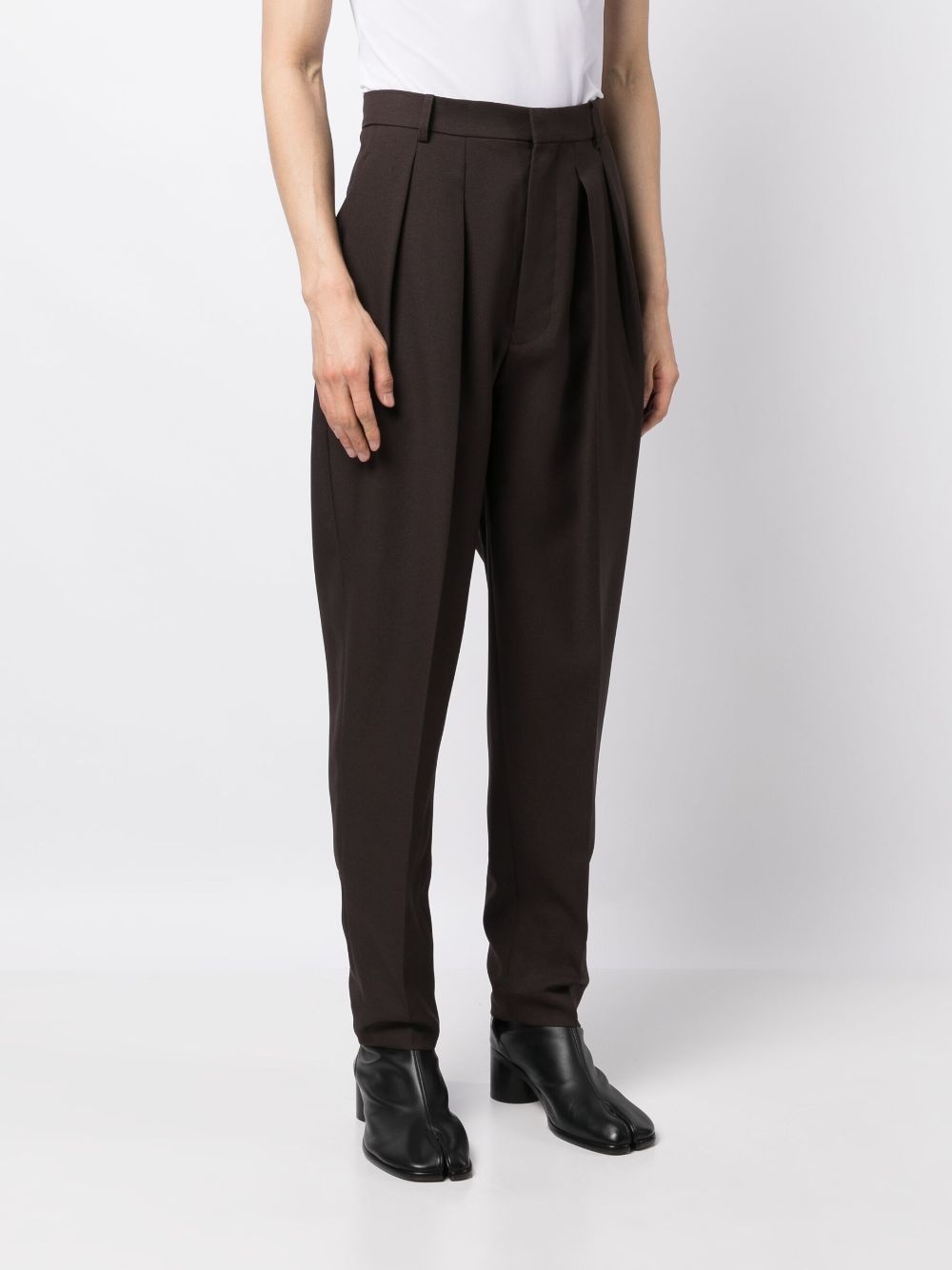 tapered box-pleated trousers - 3