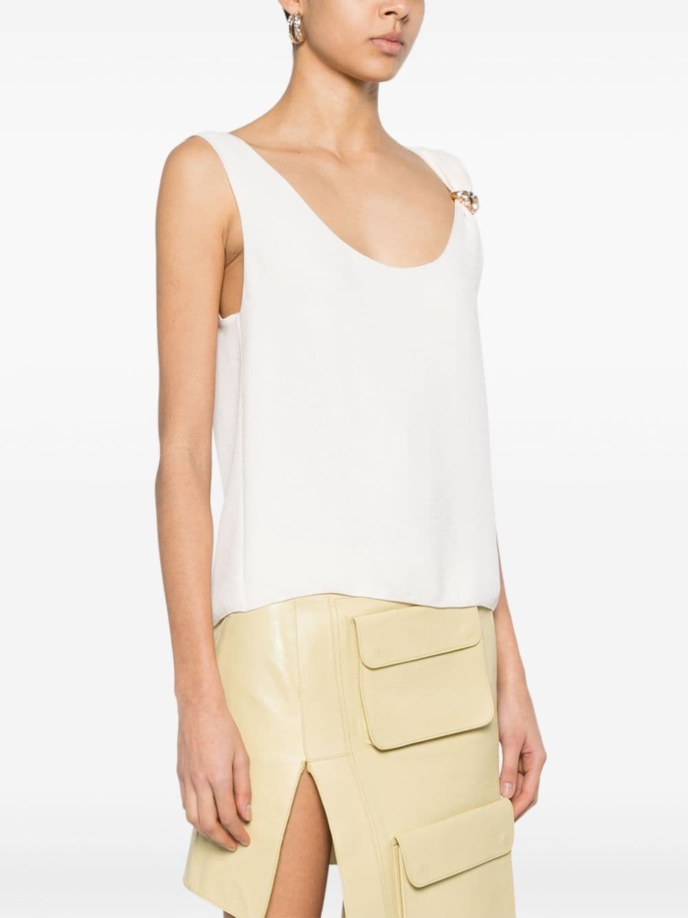 ring-detail crepe tank top - 3