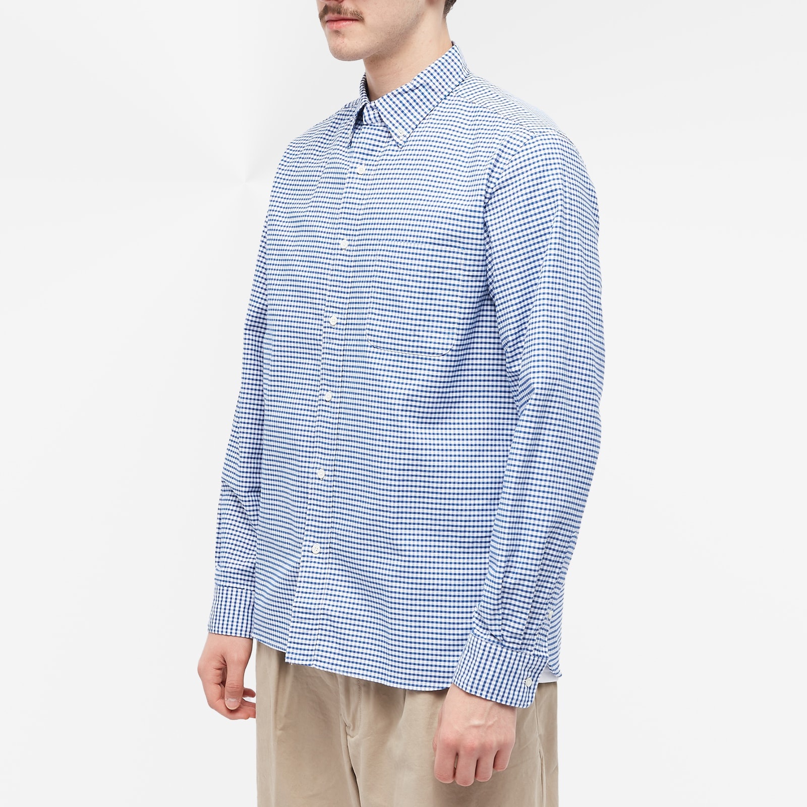 Beams Plus Button Down Gingham Oxford Shirt - 2