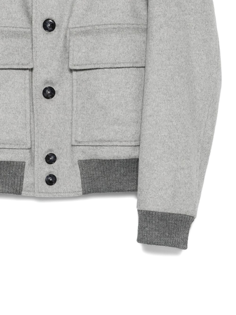 button-fastening pocket bomber jacket - 3