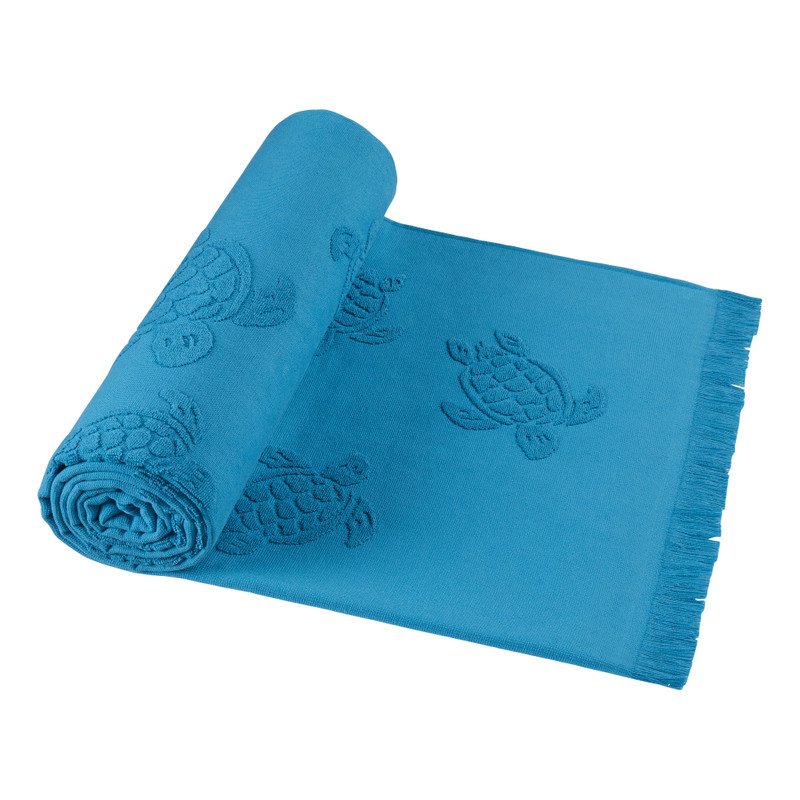 Beach Fouta in Organic Cotton Turtles Jacquard 6