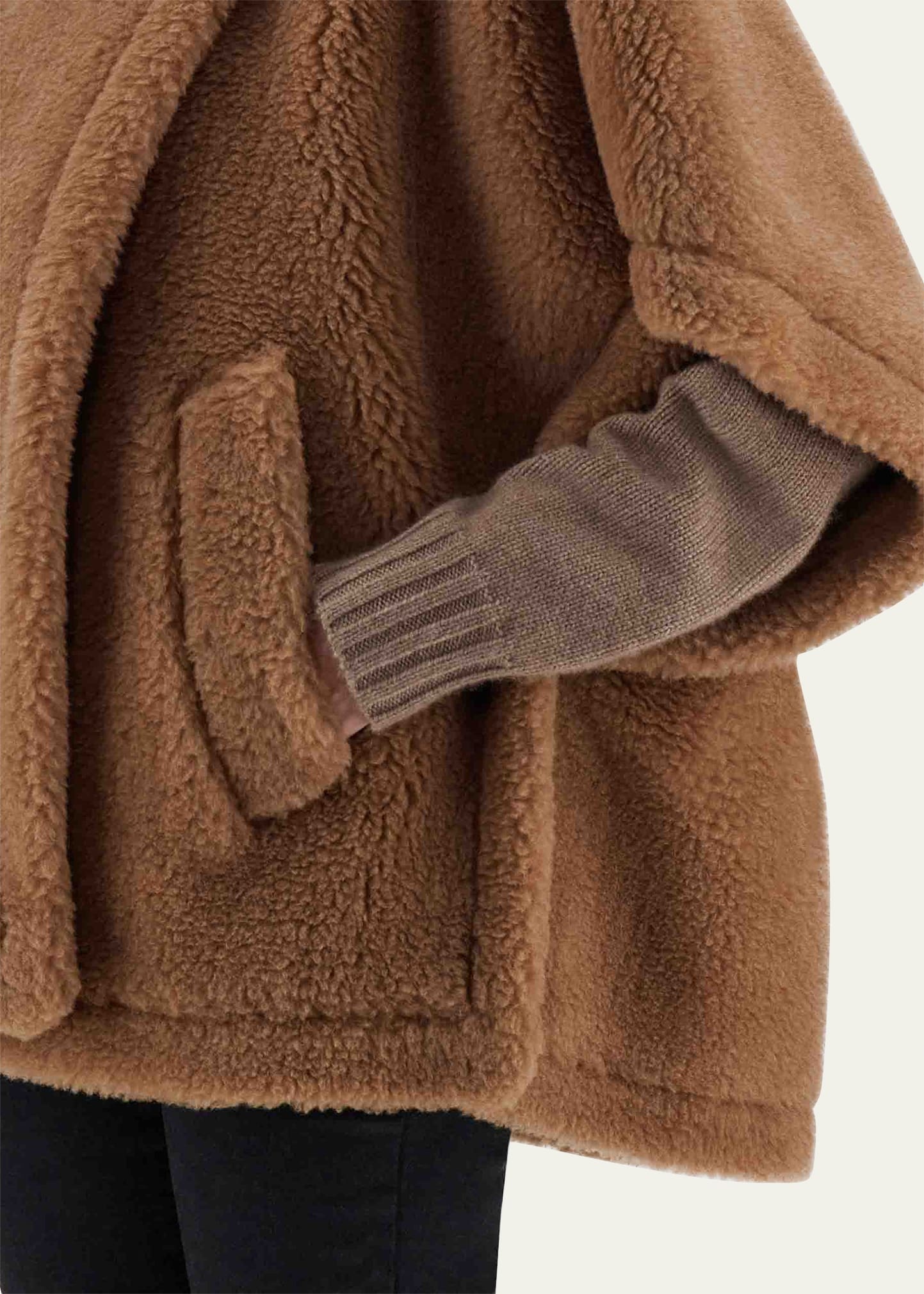 Tebe Teddy Camel Wool Cape - 2