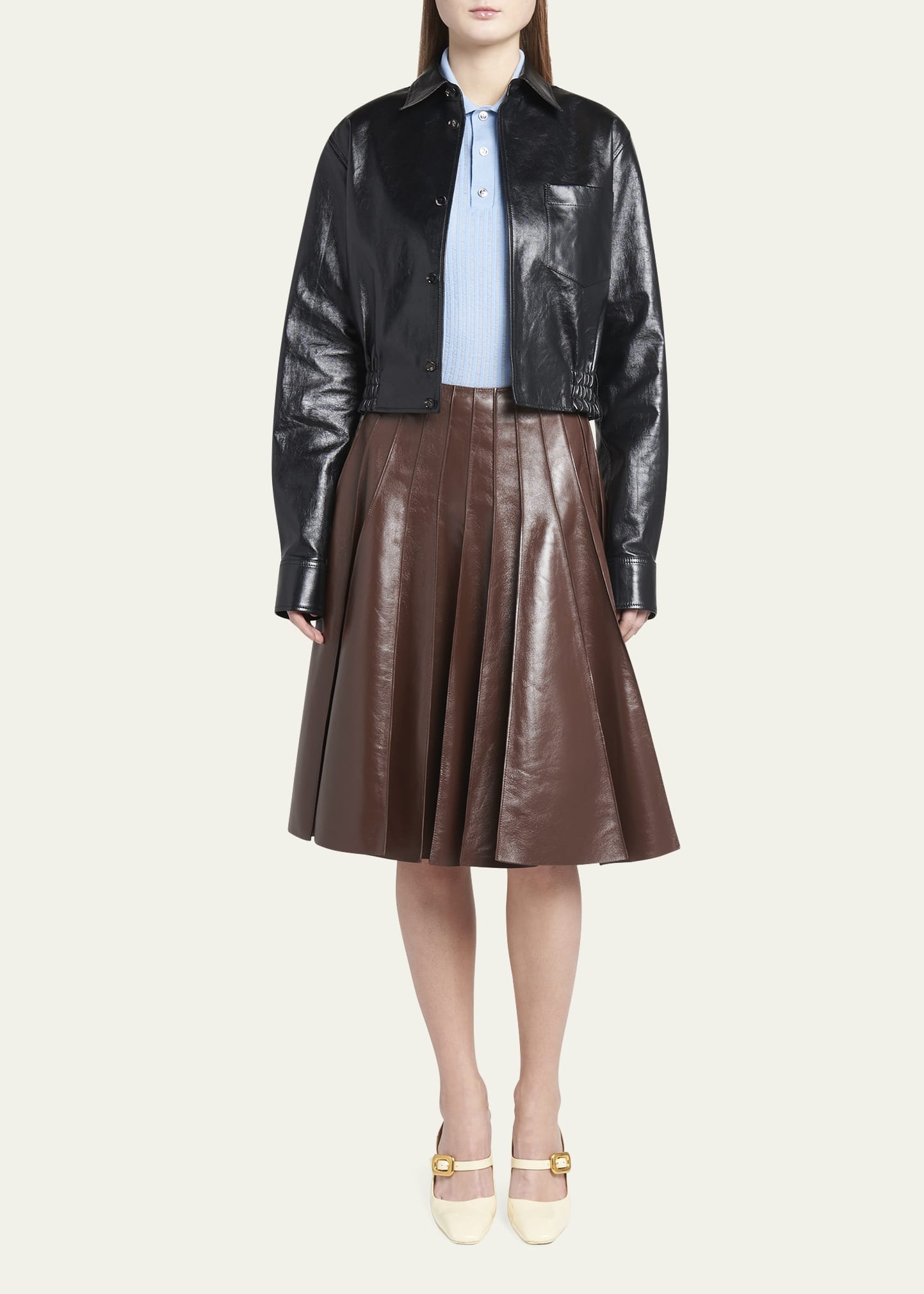 Smooth Nappa Leather Short Jacket - 2