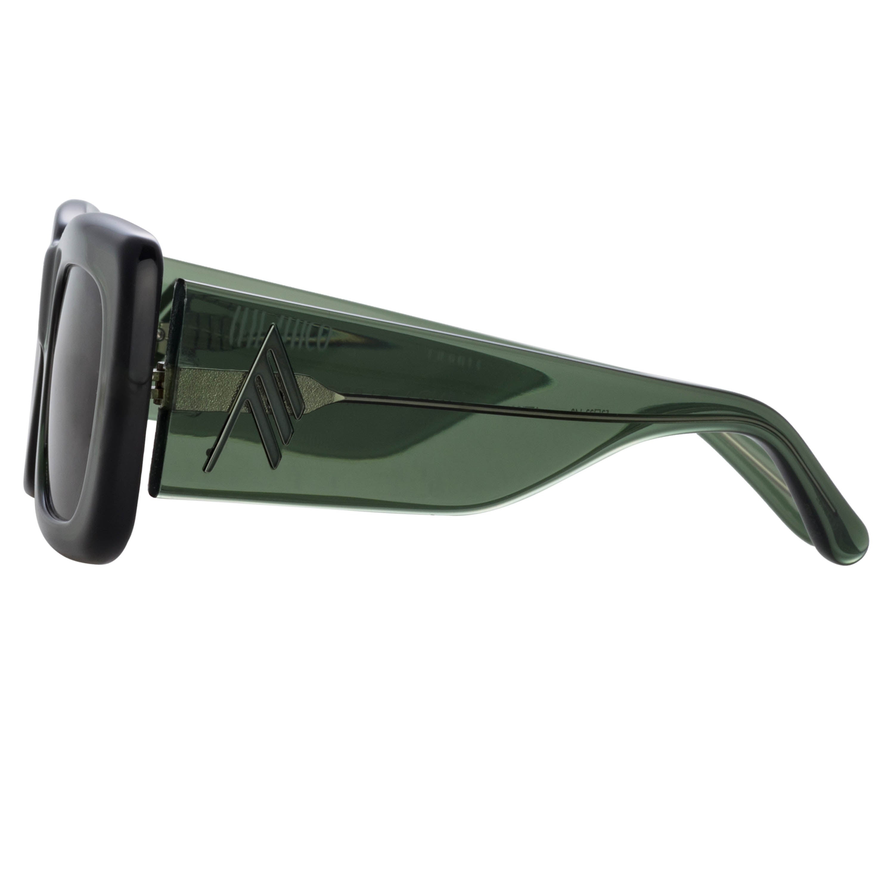 THE ATTICO MARFA RECTANGULAR SUNGLASSES IN MILITARY GREEN - 5