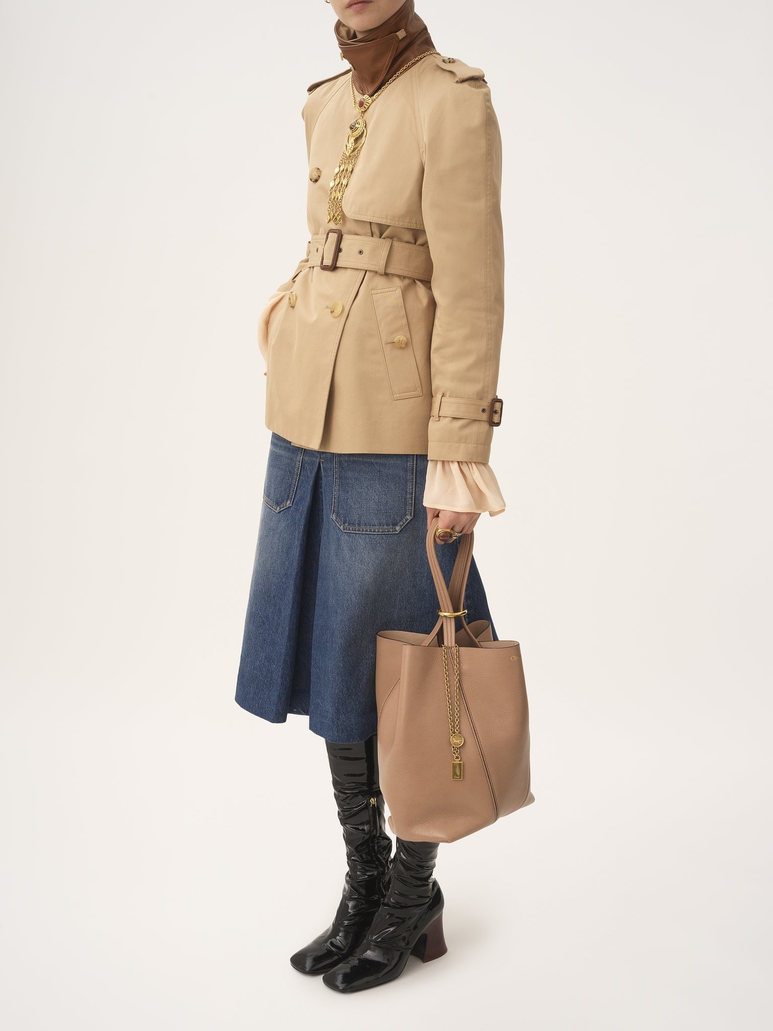 CHLOÉ SPIN TOTE BAG IN GRAINED LEATHER - 7