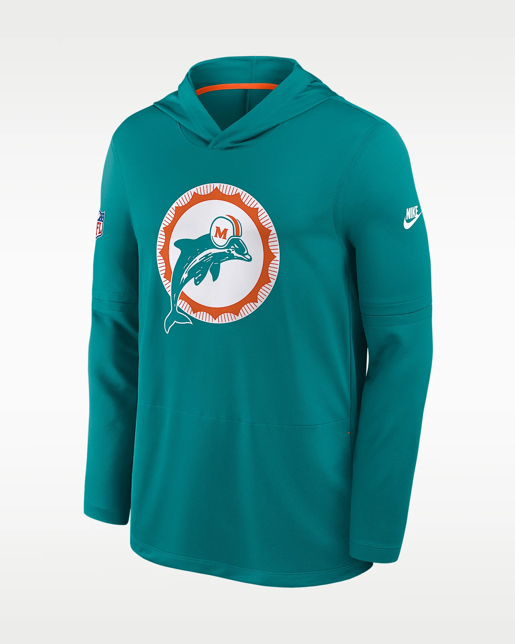 Miami Dolphins Alt Men's Nike Dri-FIT NFL Long-Sleeve Hooded Top - 1