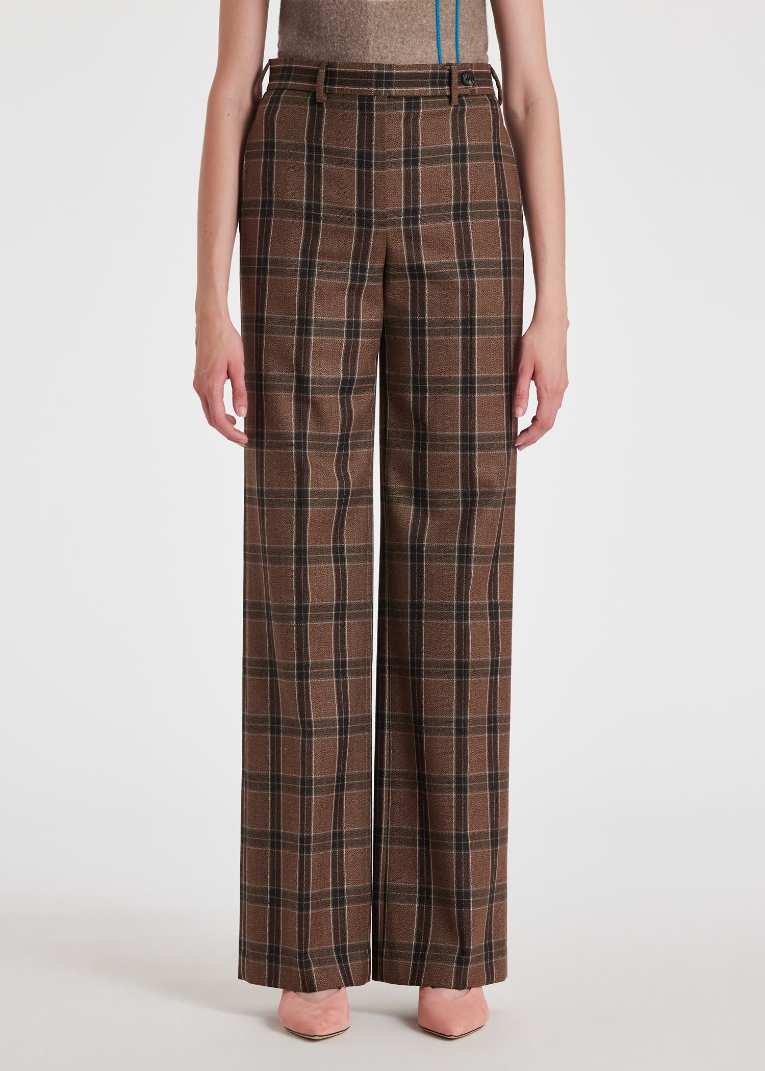 Buffalo Check Wide-Leg Trousers - 3