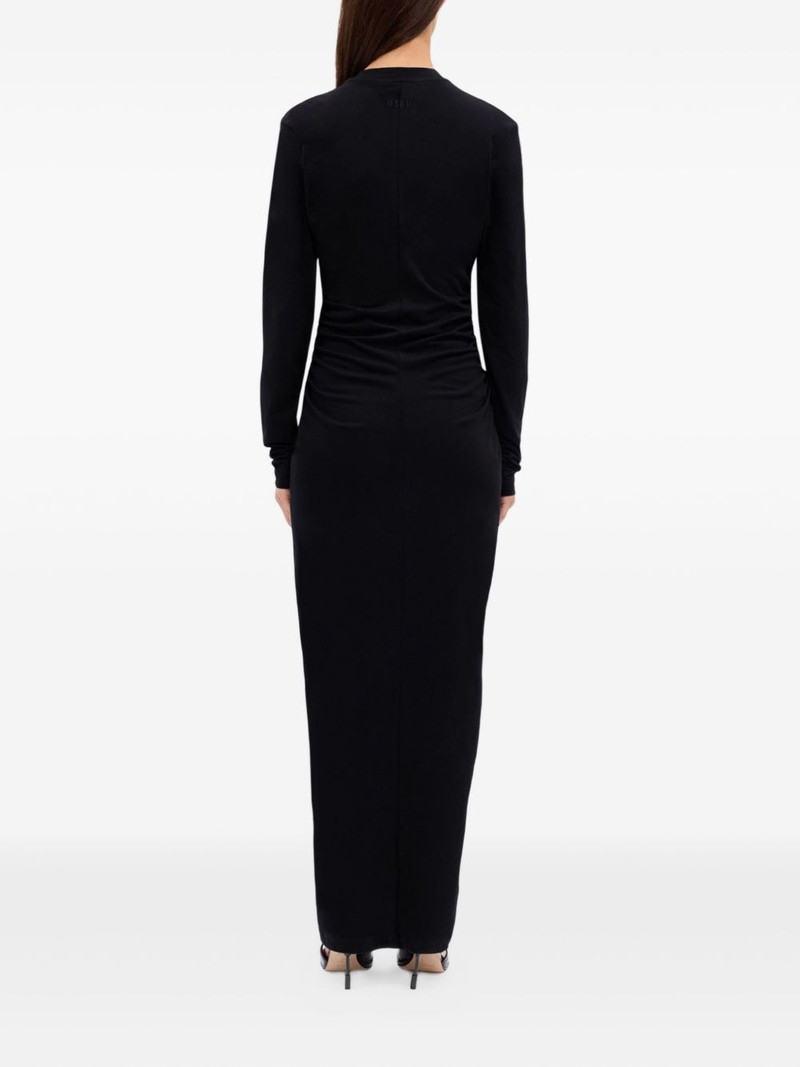 zip-front gathered maxi dress 4