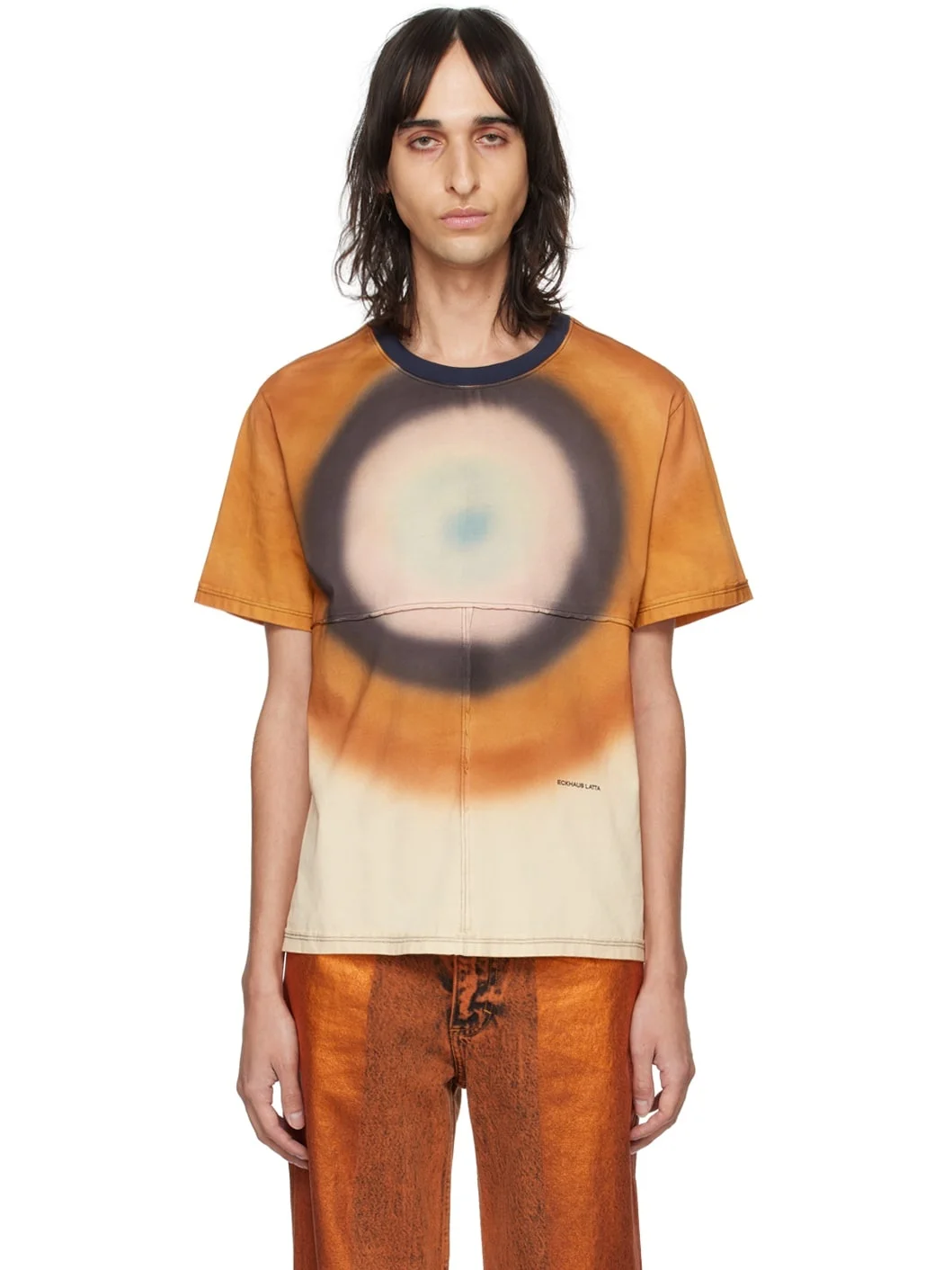 Orange & Brown Lapped T-Shirt - 1