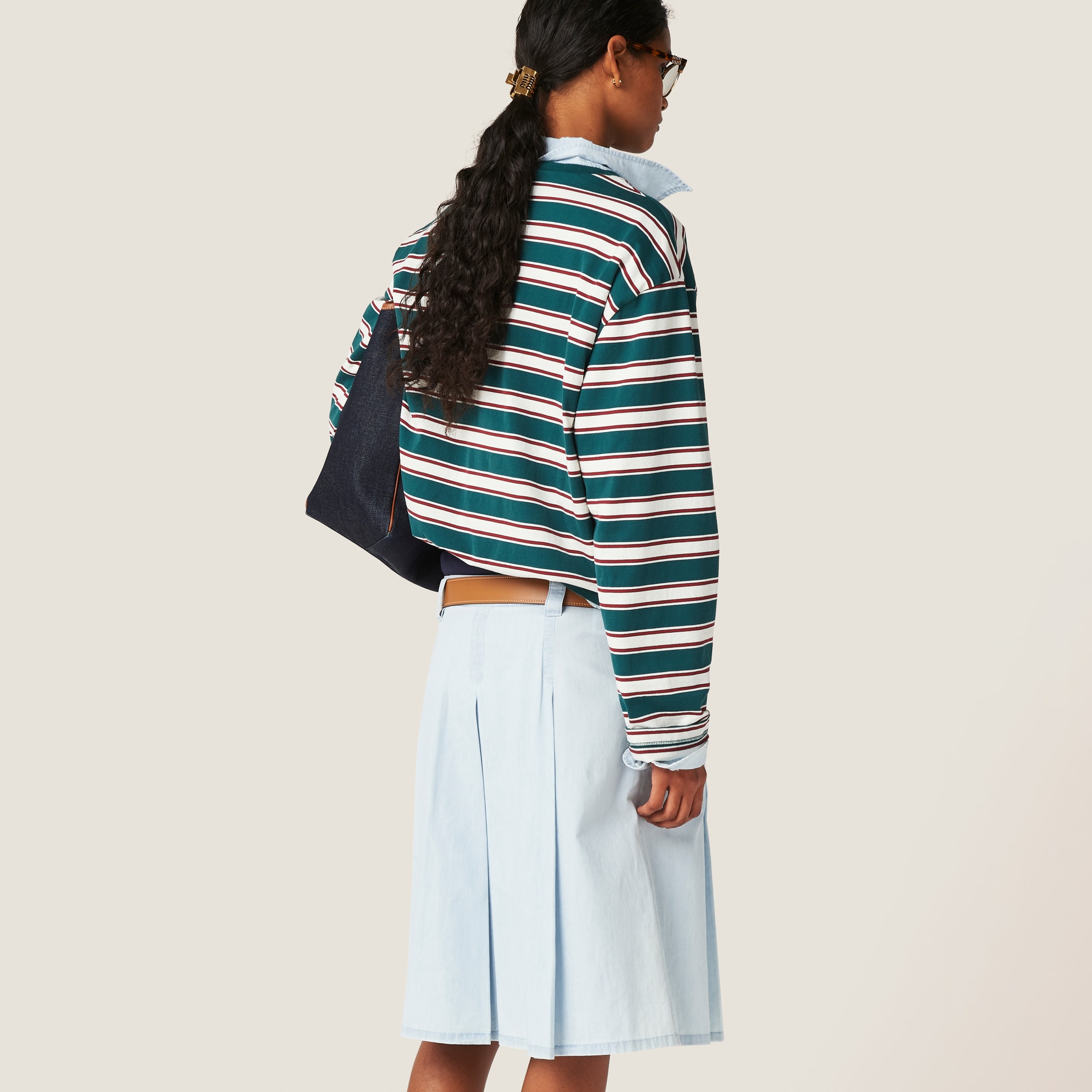 Miu Miu Long-sleeved cotton jersey T-shirt | REVERSIBLE