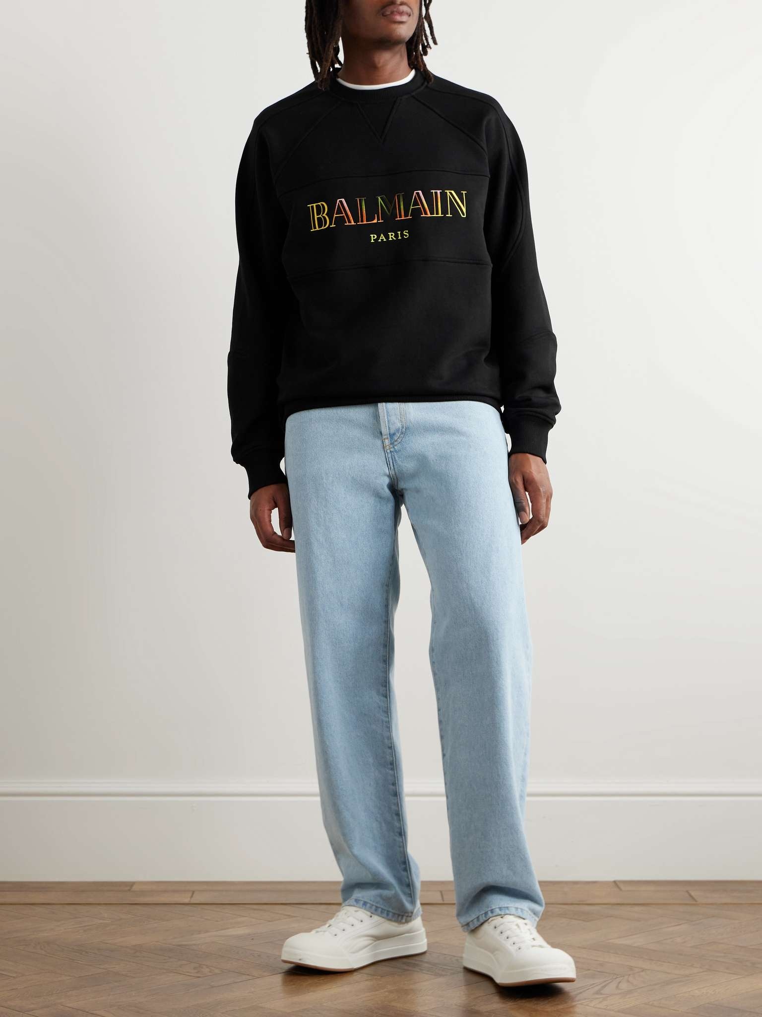 【BALMAIN】 Logo-Embroidered Cotton-Jersey Sweatshirt Balmain Logo-Embroidered Cotton-Jersey Sweatshirt | mrporter