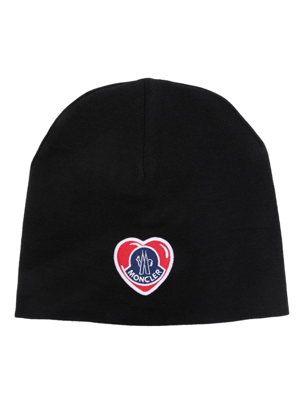 logo-patch fine-knit beanie - 1