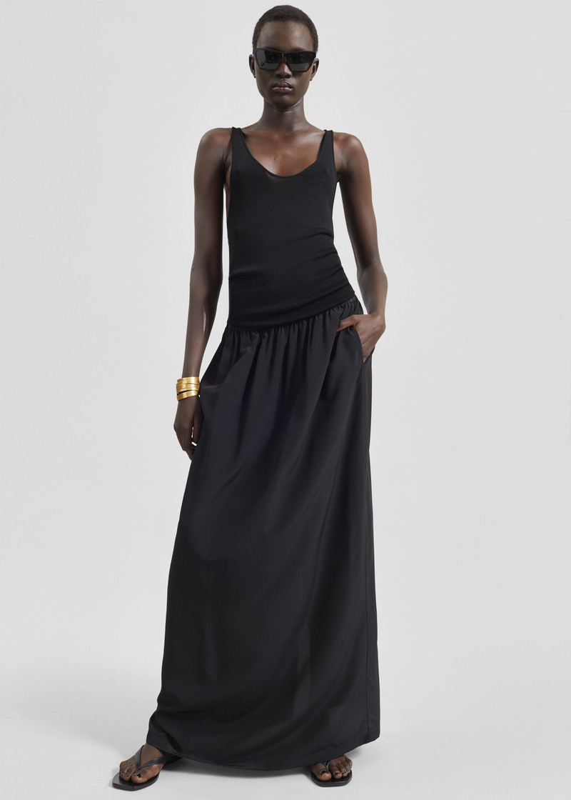 Sibena Silk Maxi Skirt - Black 8