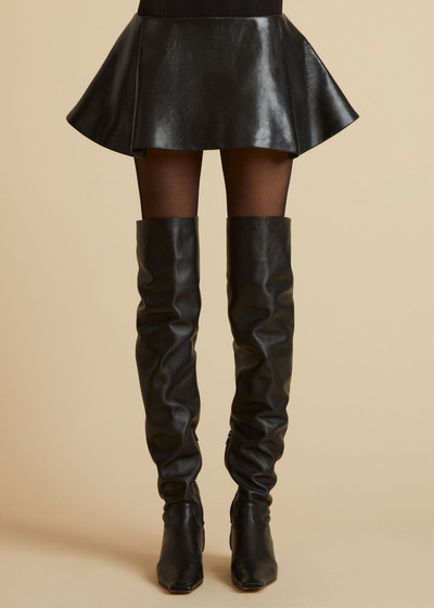 KHAITE The Ralfa Skirt in Black Leather outlook
