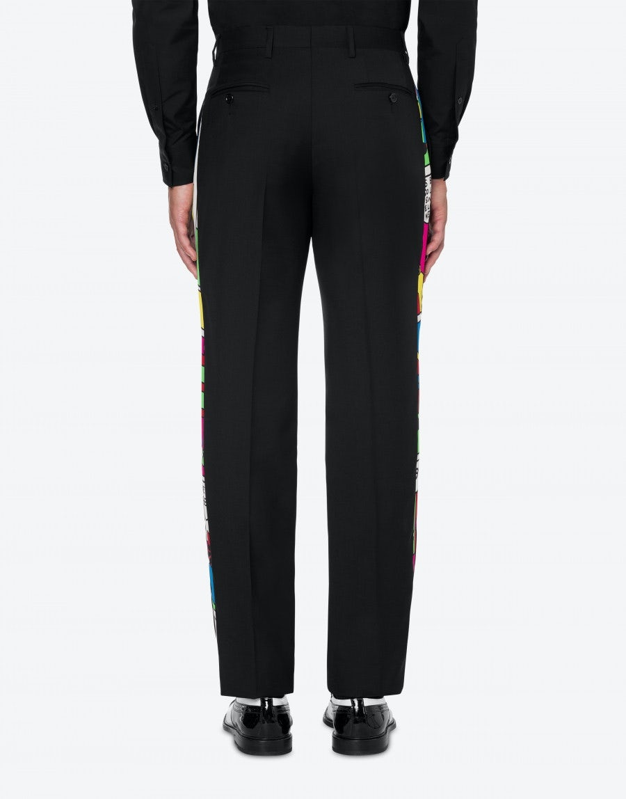 MOSCHINO COMICS WOOL CANVAS TROUSERS - 3