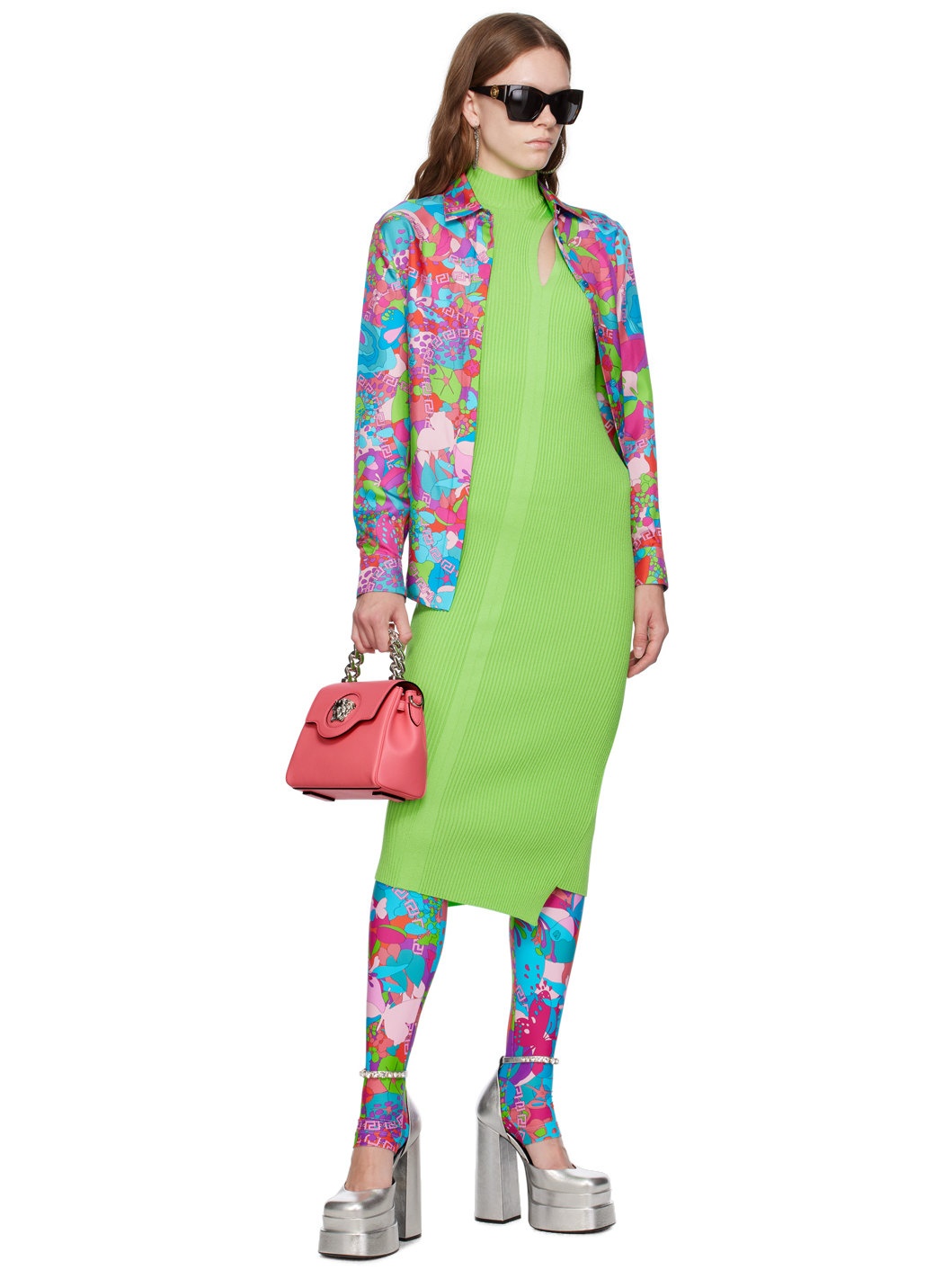 Green Slashed Midi Dress - 4