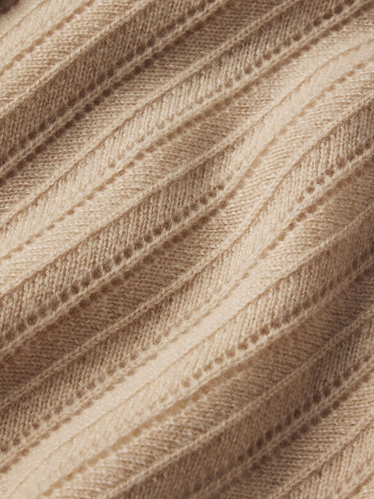 Ruffle Neck Cardi in Taupe - 5