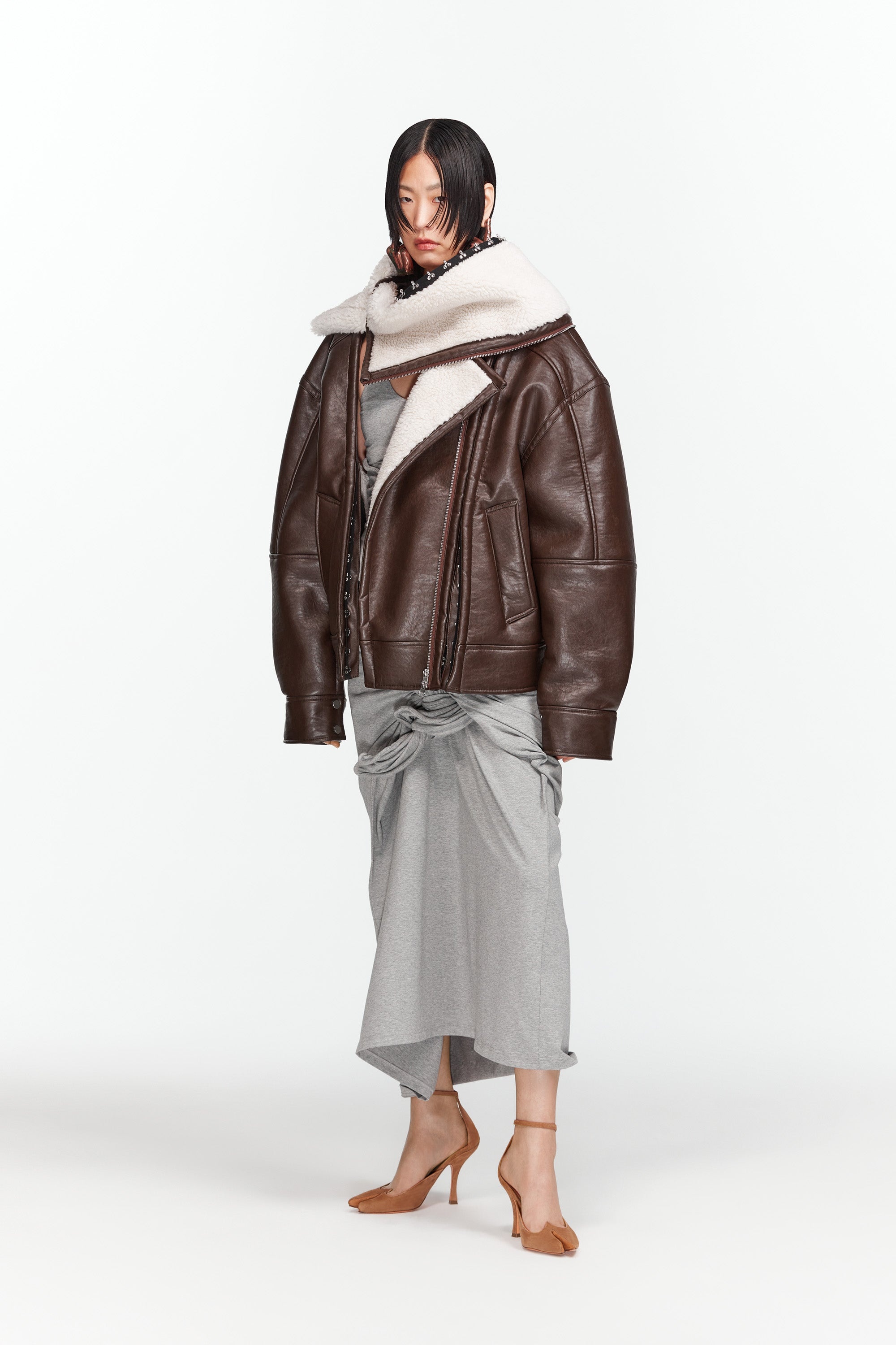 Hook and Eye Shearling Jacket - 5