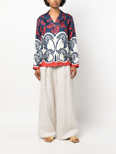 La DoubleJ Hammock floral-print silk shirt outlook