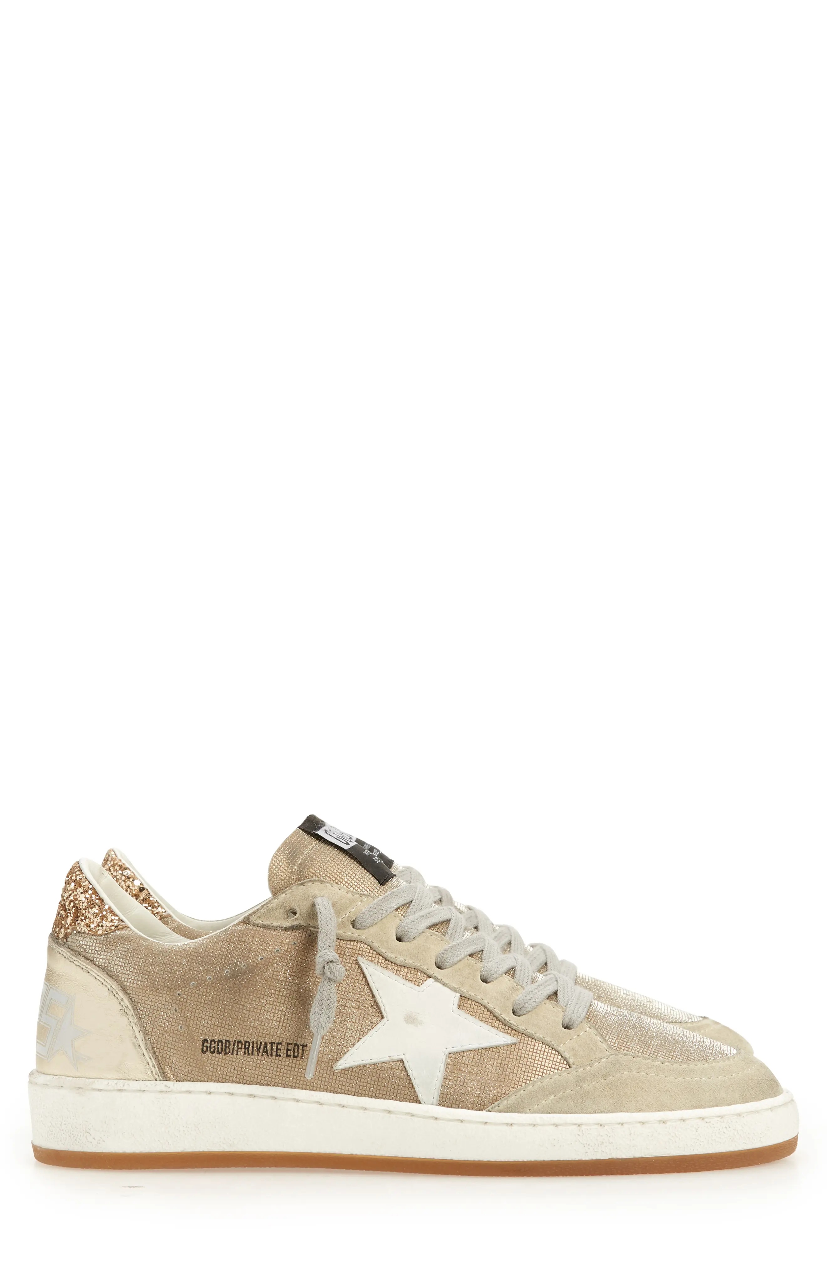 Ball Star Low Top Sneaker in Natural/Gold/Grey - 3