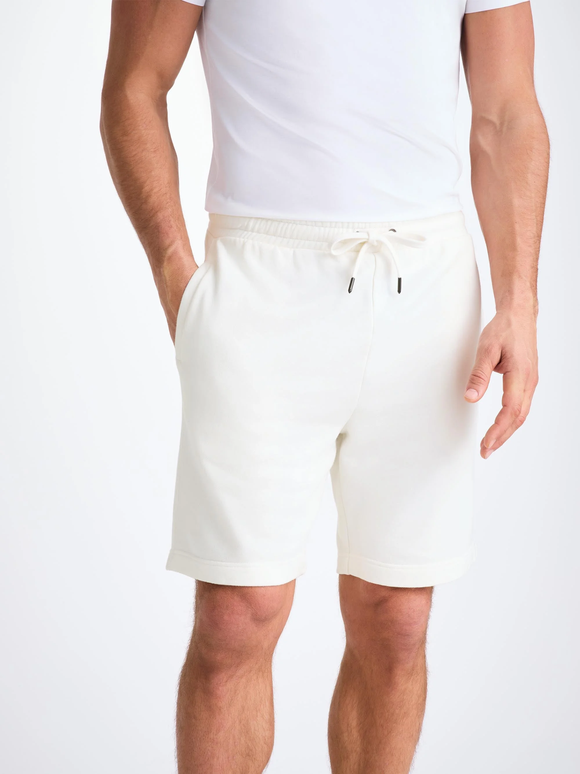 Men's Sweat Shorts Quinn Cotton Modal White - 1