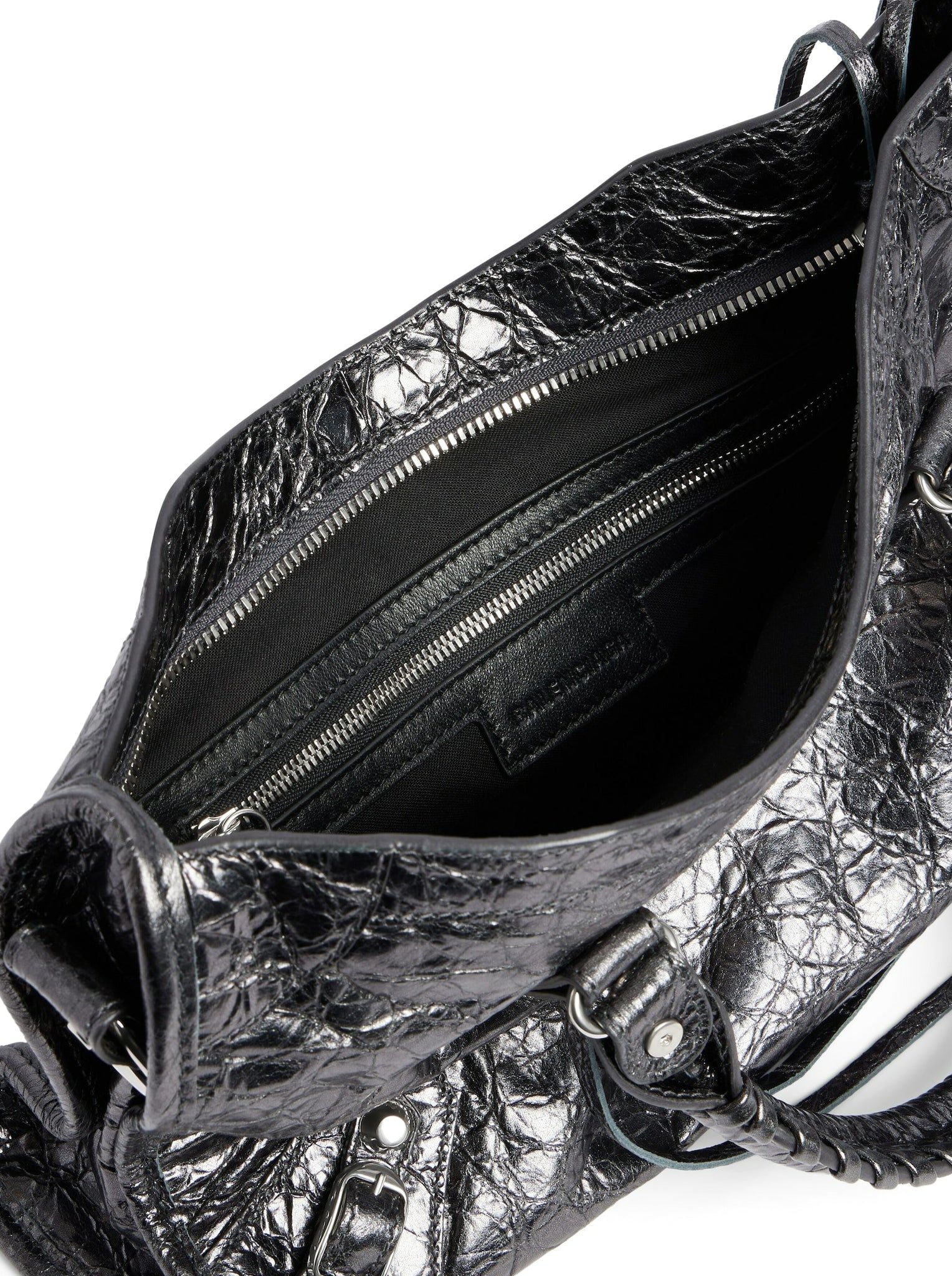 LE CITY SMALL METALLIC WOMEN`S BAG IN STEEL GREY - 6