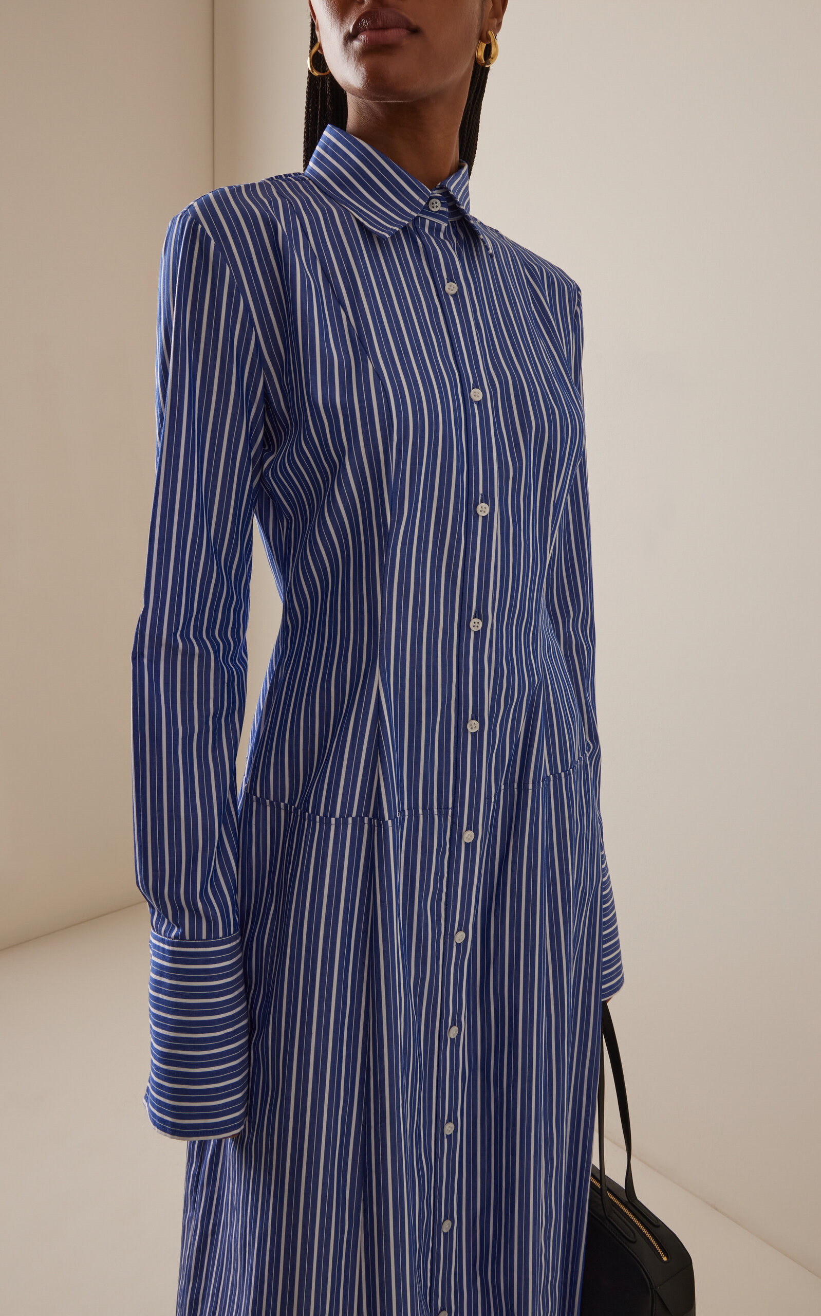 The Sammy Pima Cotton Midi Shirt Dress stripe - 3