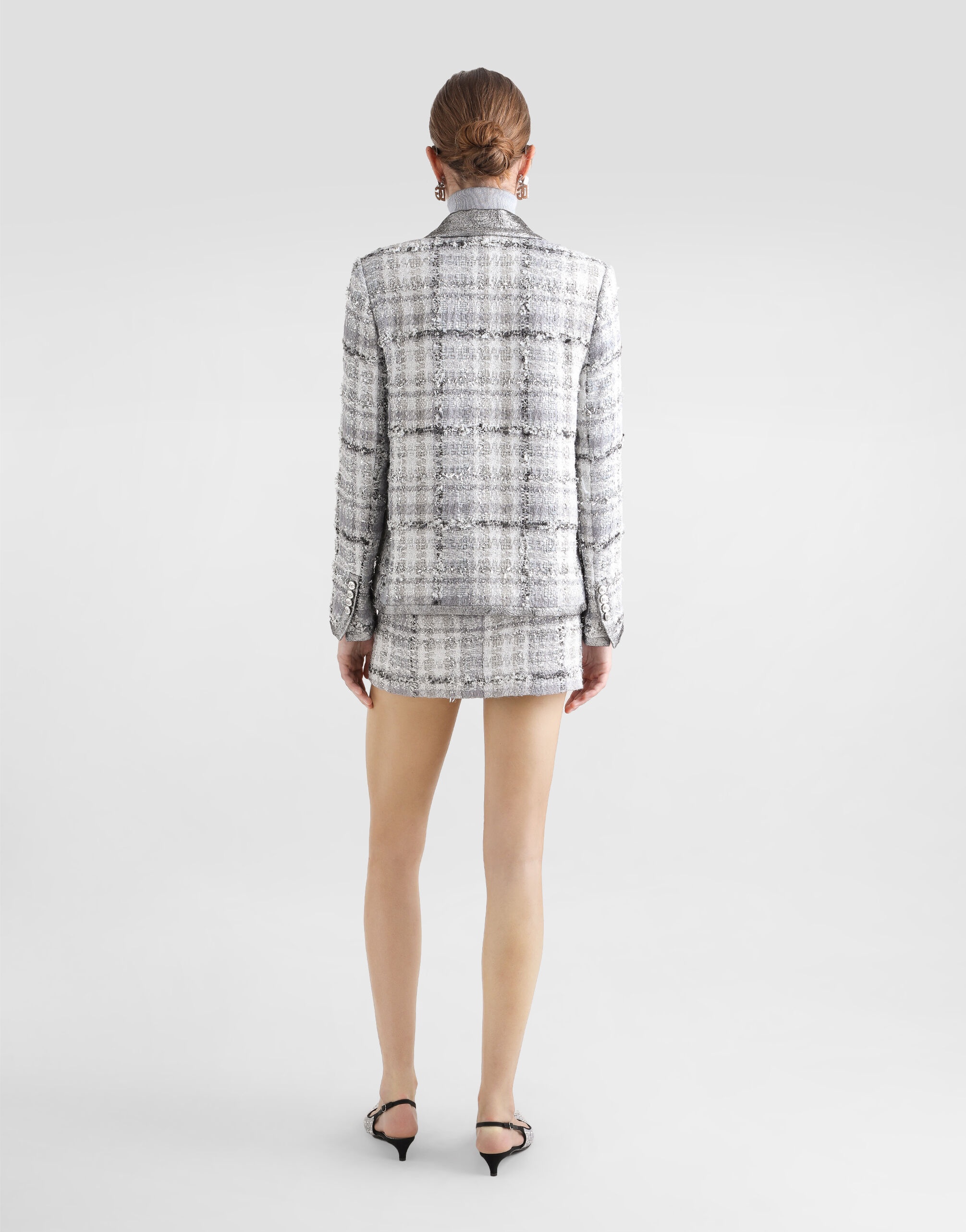 Check lurex raschel tweed miniskirt - 3