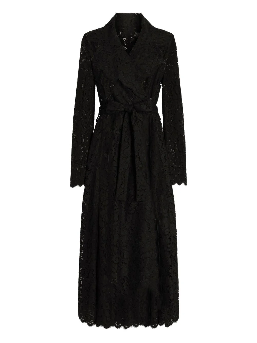 lace belted coat - 1