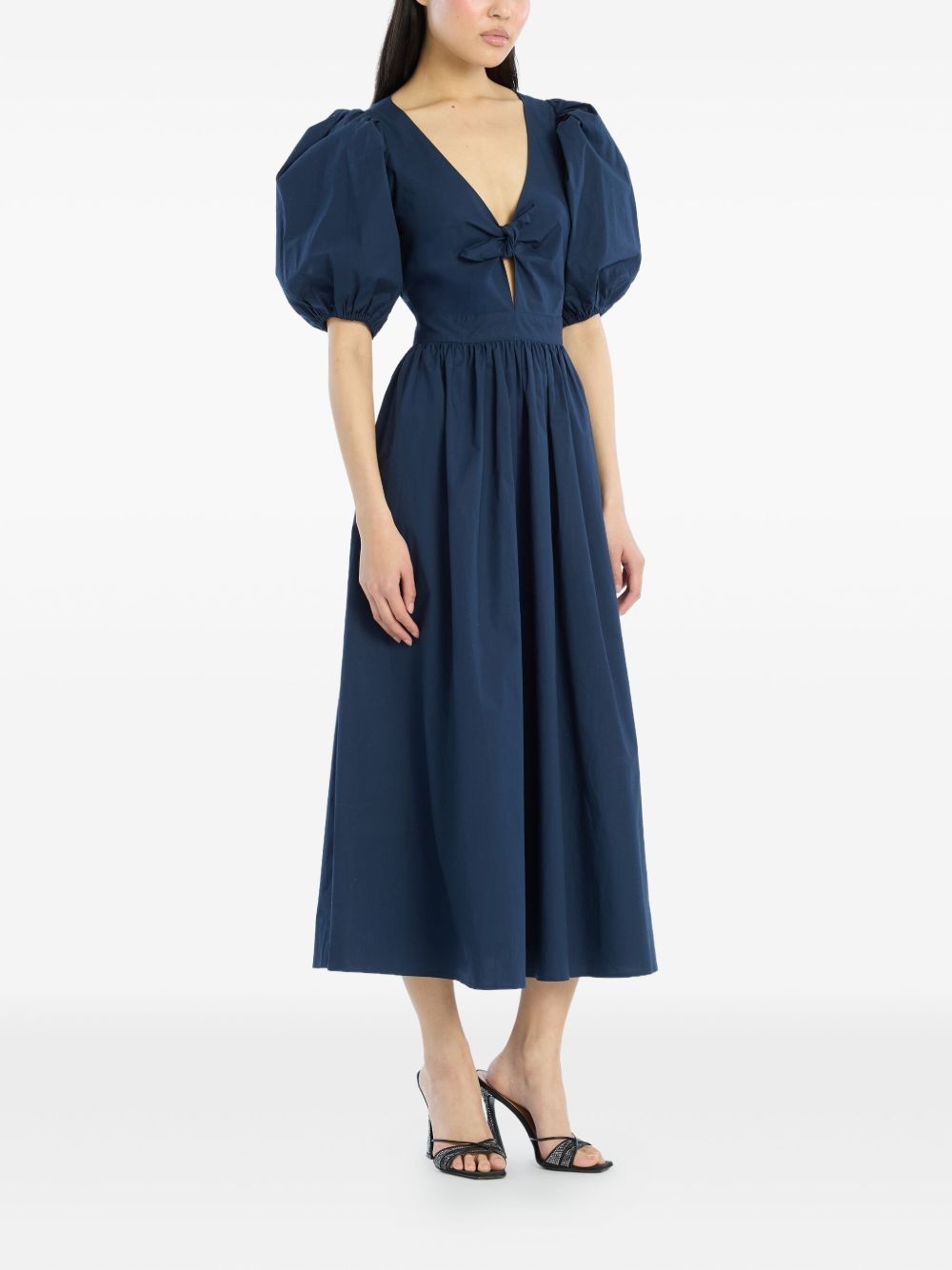 puff-sleeve midi dress - 2