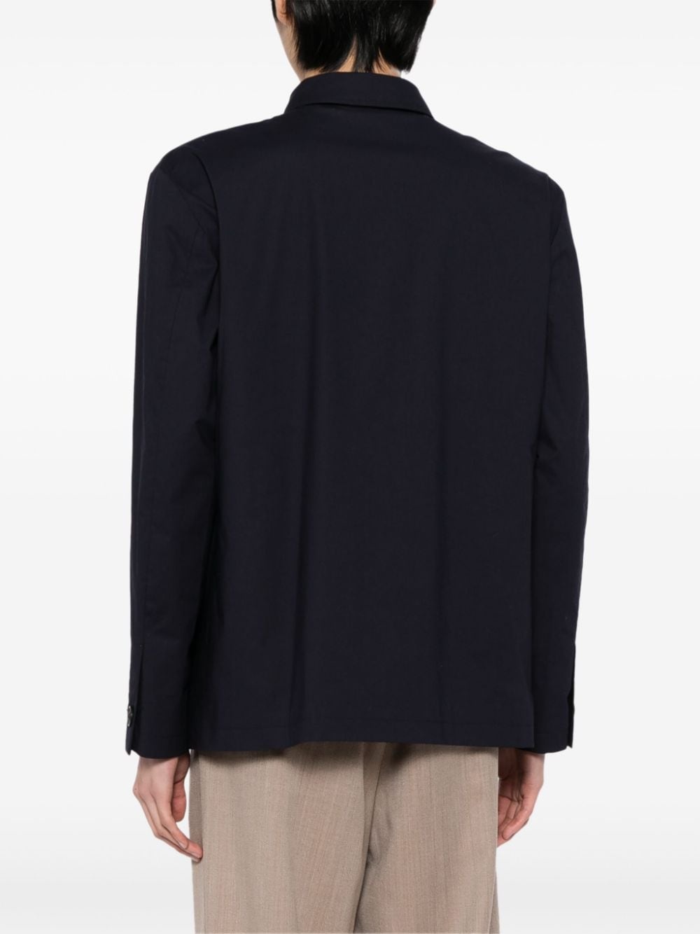 flap-pocket cotton shirt jacket - 4