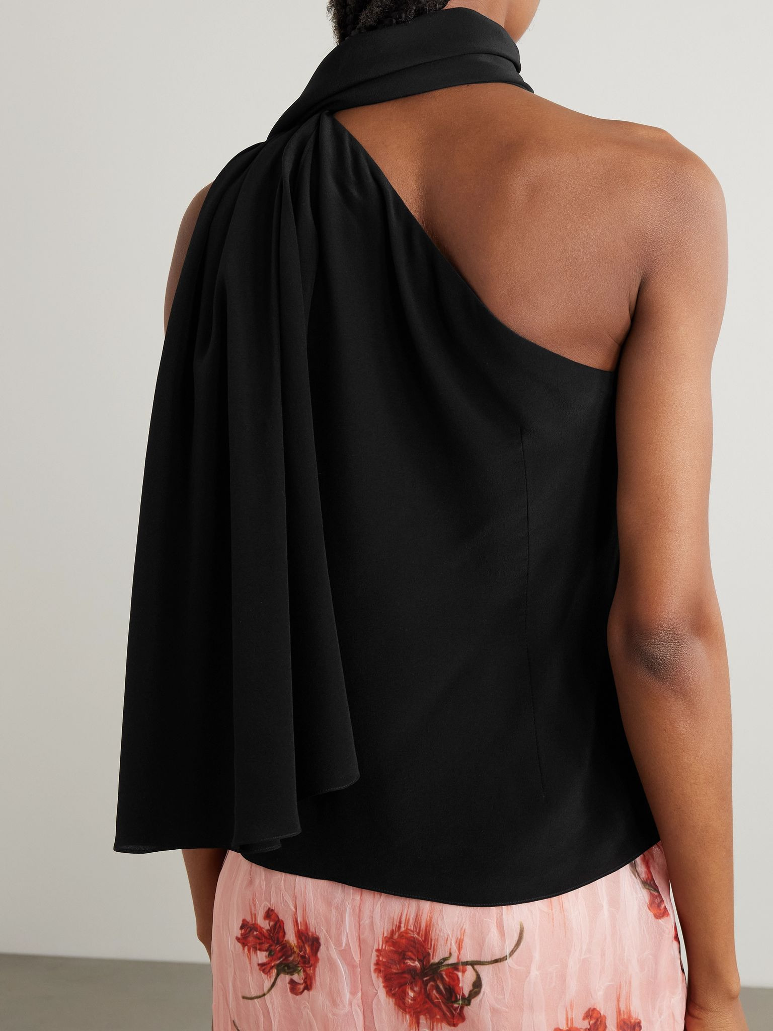 Rosie tie-detailed silk-chiffon blouse Black - 3
