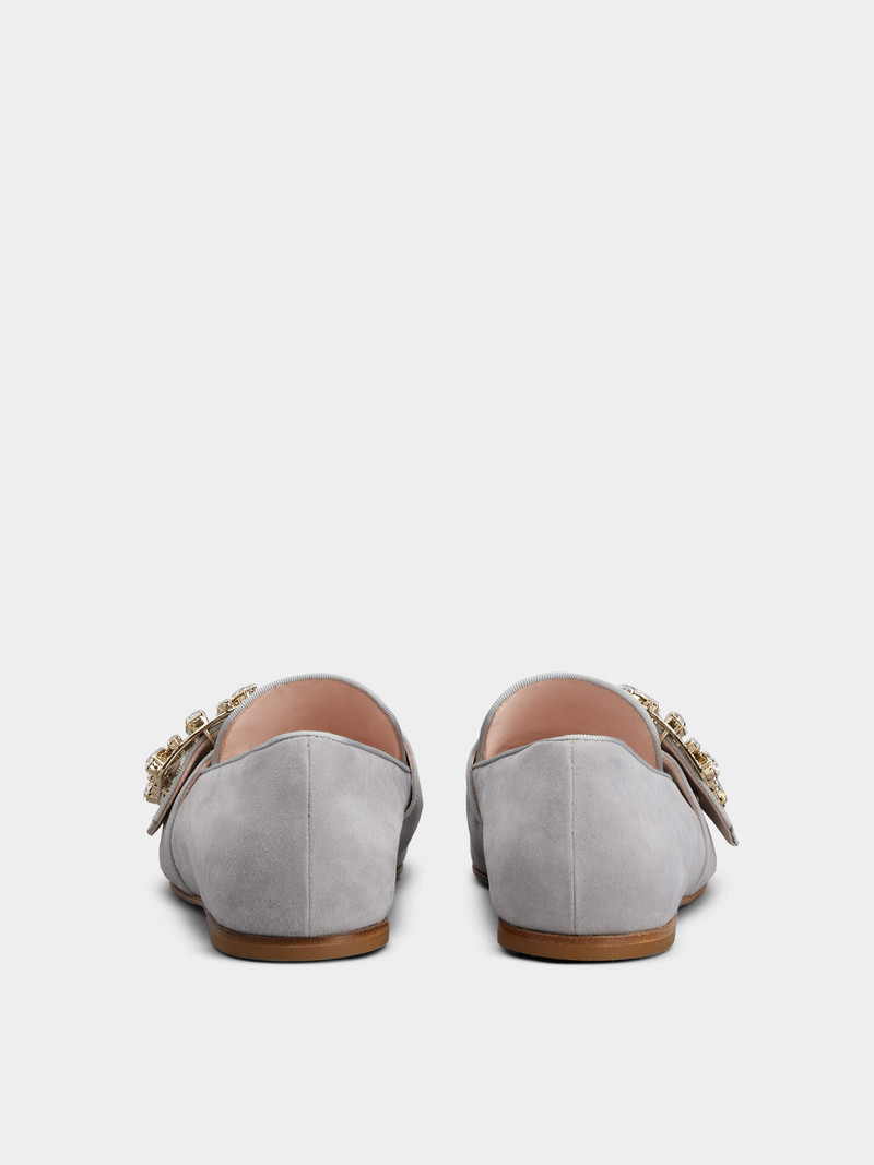 Mini Broche Vivier Buckle Loafers in Suede 5