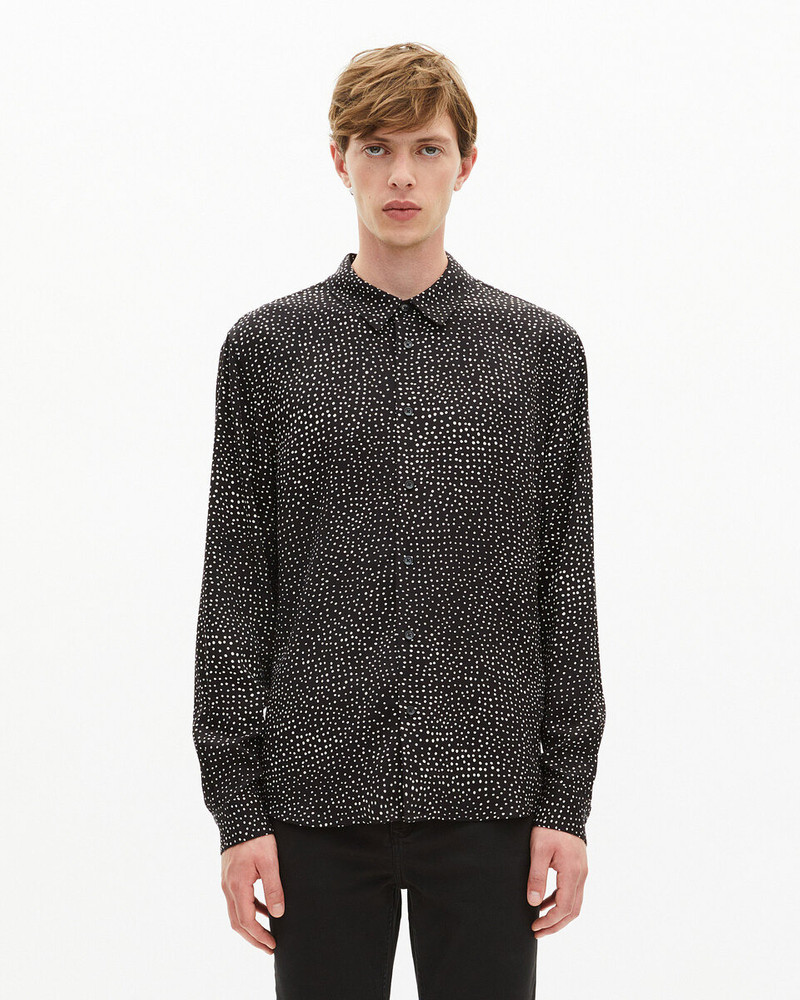 WHITE AND BLACK MICRO DOT PRINT SHIRT 4