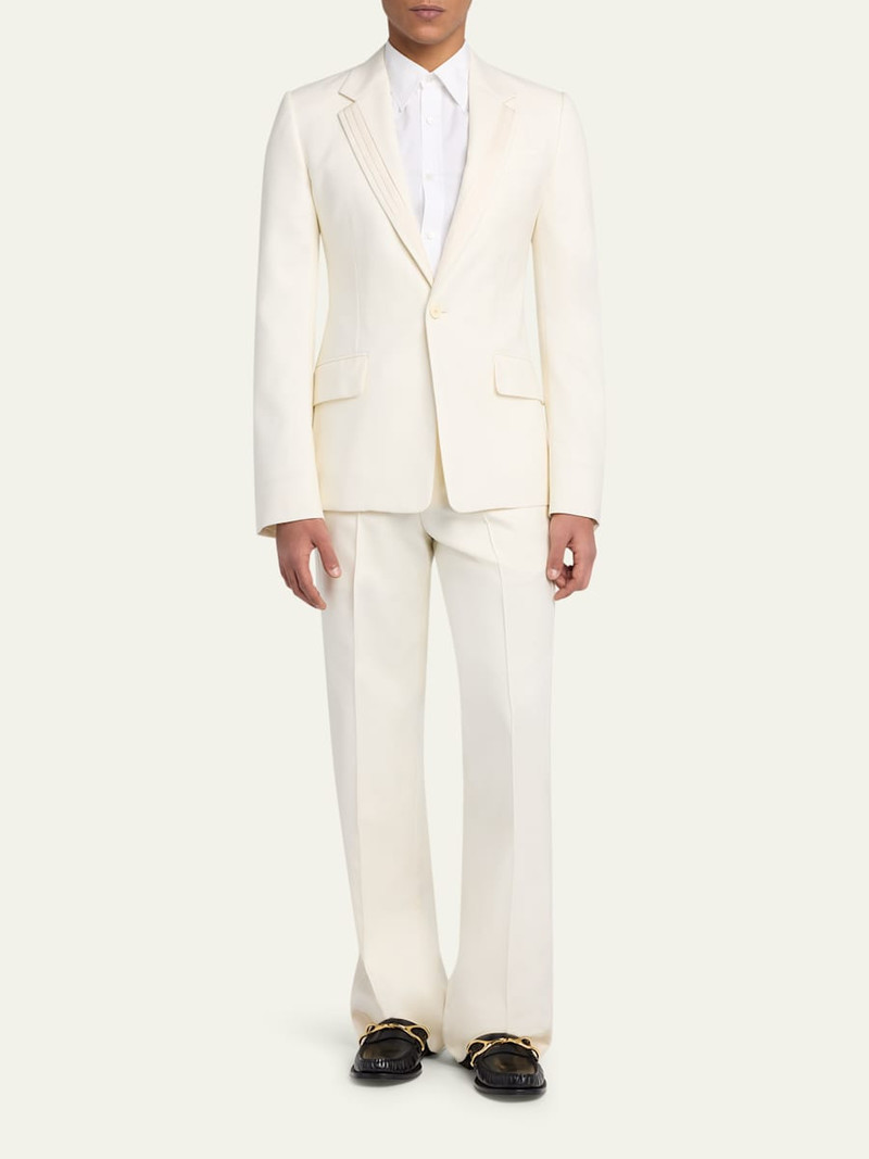 Alexander McQueen Men's Wool Pintuck-Pleated Wide-Leg Trousers outlook